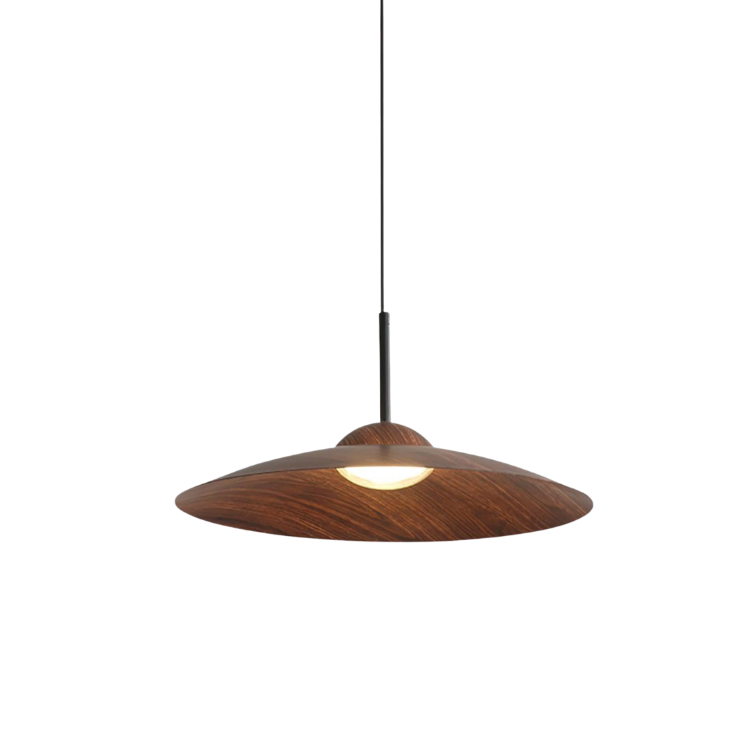 LED Pendelleuchte rund Holzoptik, Moderne höhenverstellbare Hängelampe