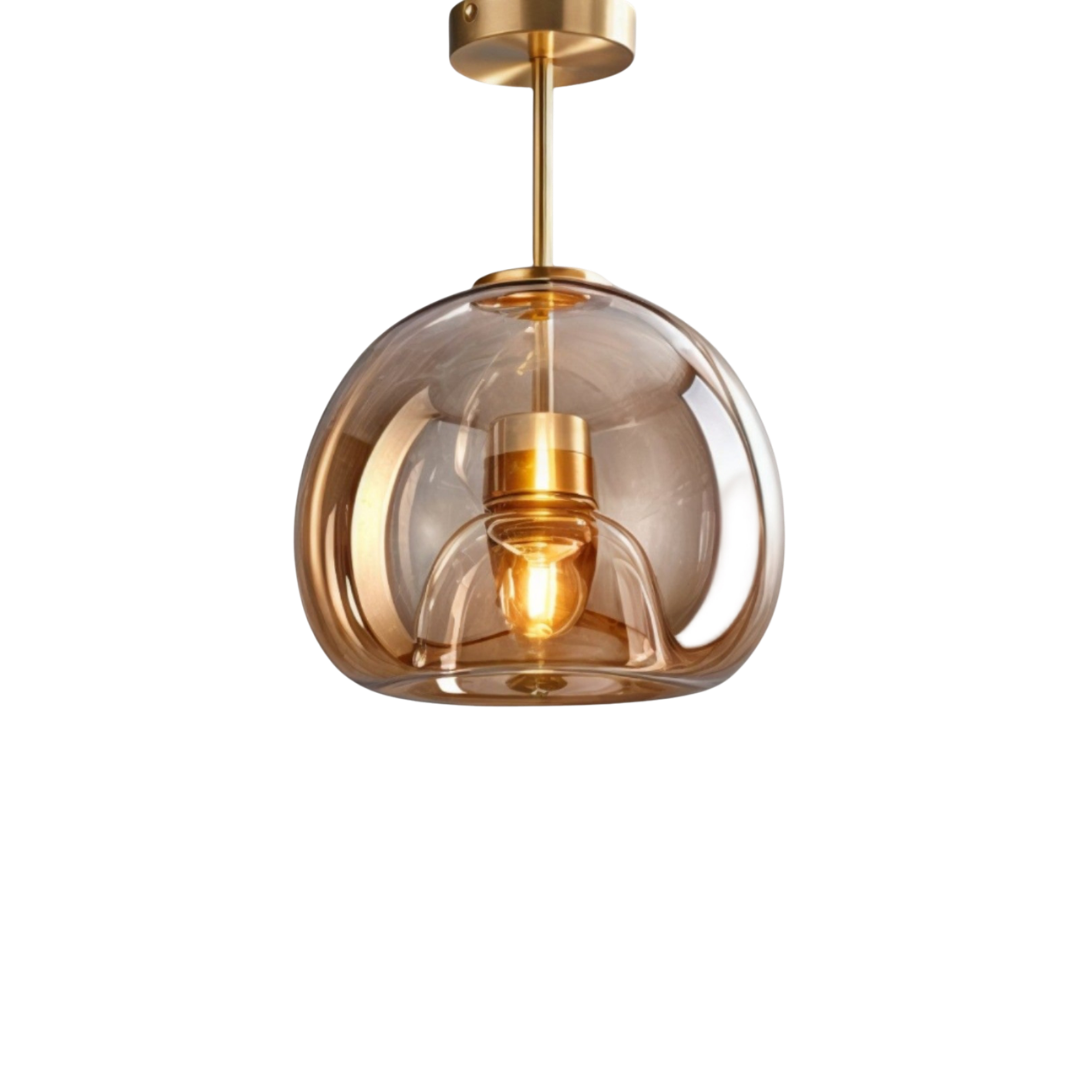 Glas Deckenleuchte Rauchglas, Moderne Deckenlampe rund