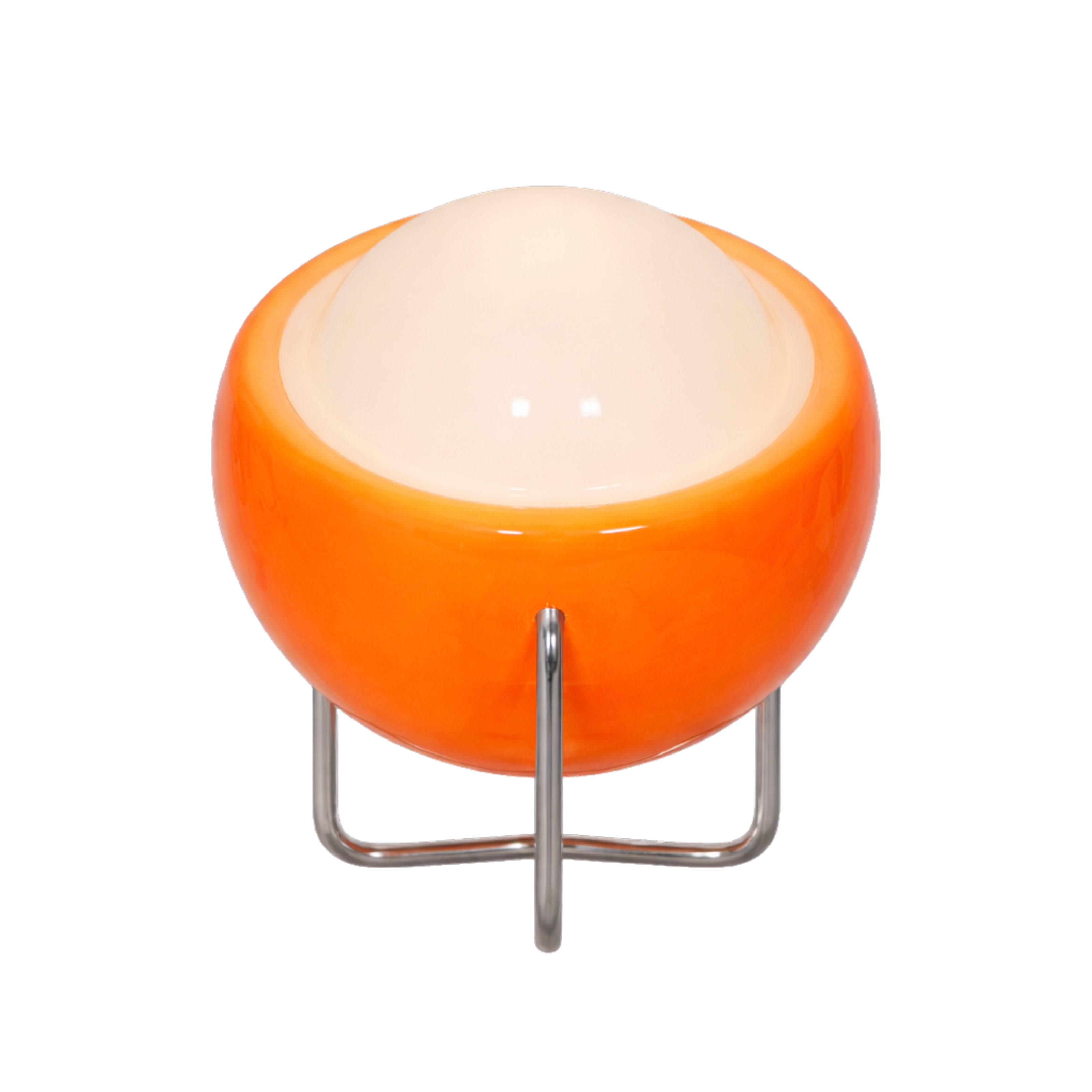 Bauhaus Tischlampe Glas Weiß Orange, Design Nachttischlampe LED