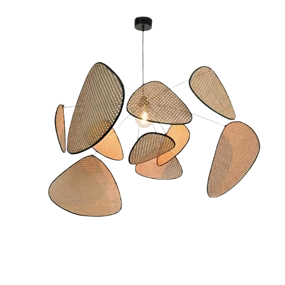 Rattan Pendelleuchte, Großes Design, Natürlich, Warmweiß 3000K, E27