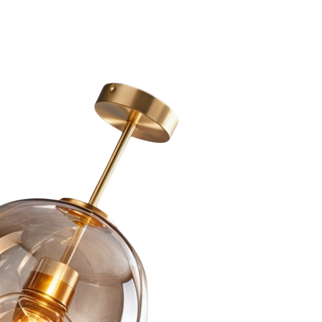 Glas Deckenleuchte Rauchglas, Moderne Deckenlampe rund