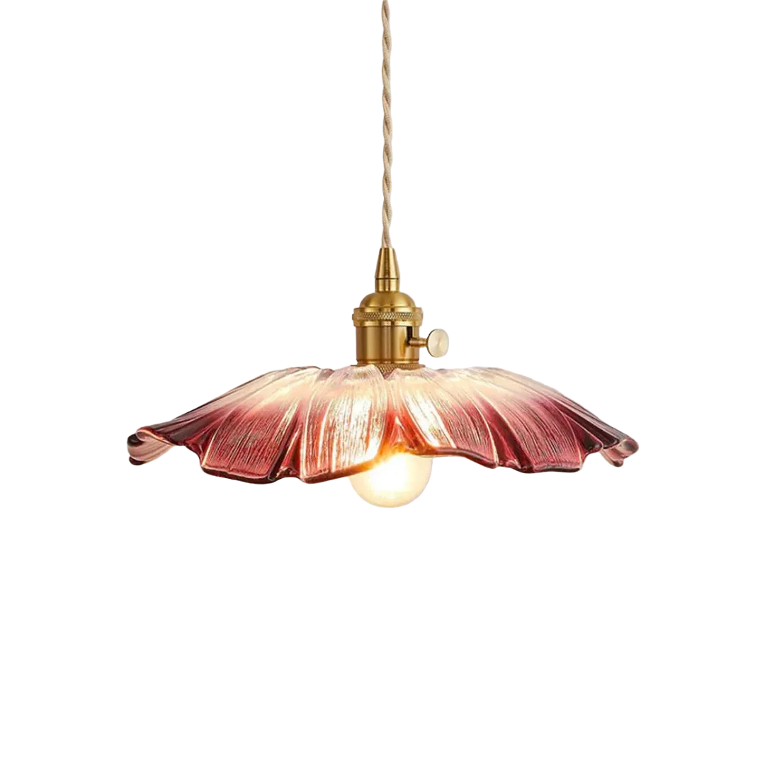 Glas-Blumenhängeleuchte