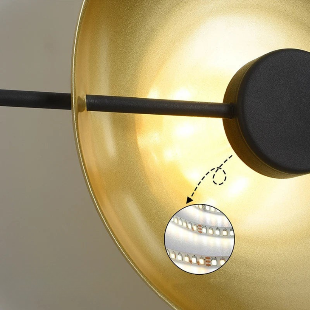 LED Wandleuchte minimalistisch, Wandlampe schwarz weiß gold dimmbar