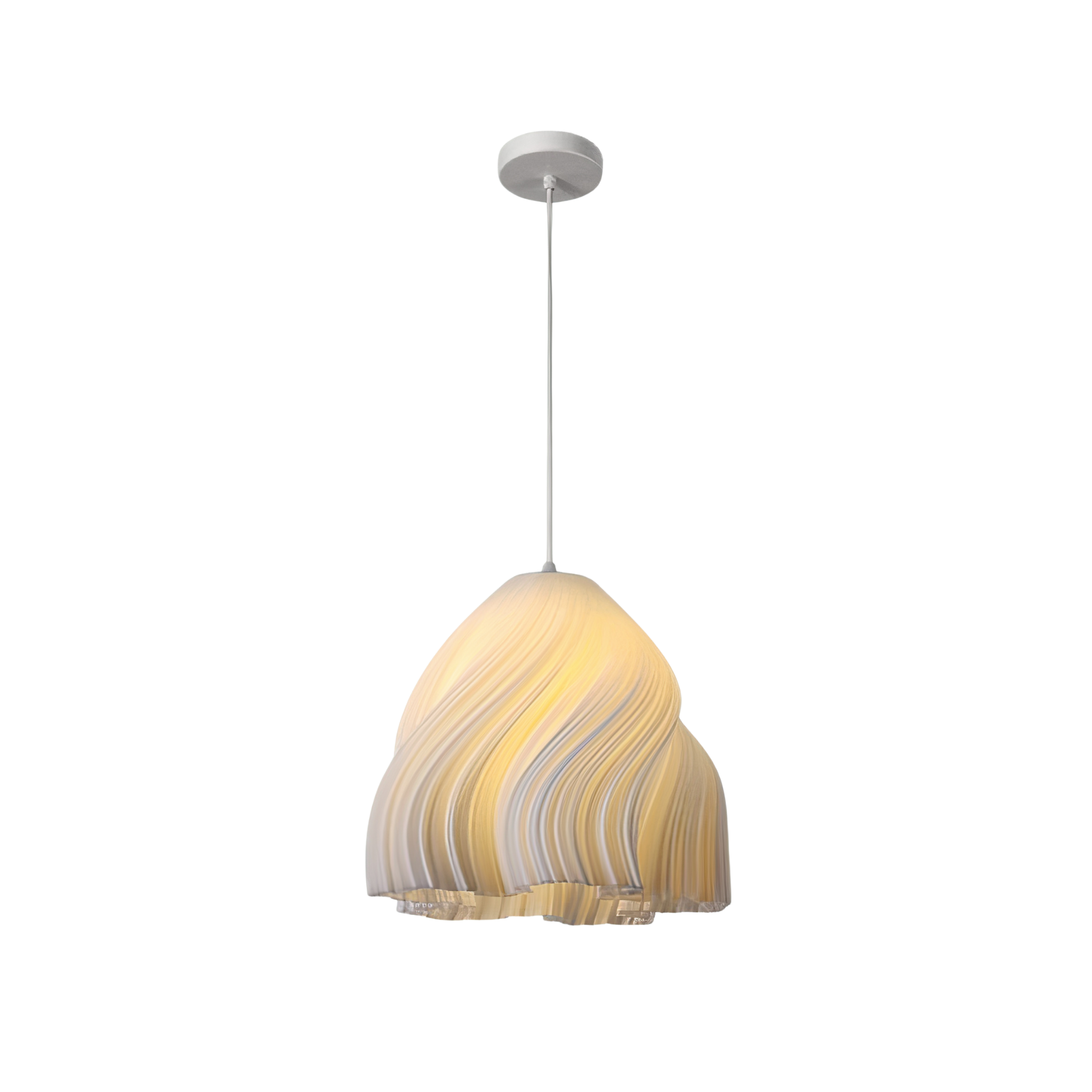 Hängelampe Blume Weiß, 3D Druck Pendelleuchte Design E27
