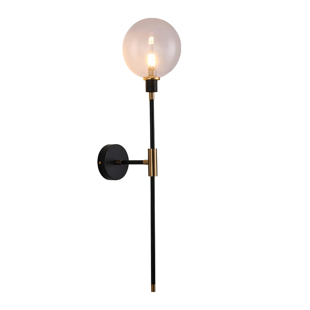 Glas Wandleuchte modern, Wandlampe klar grau amber
