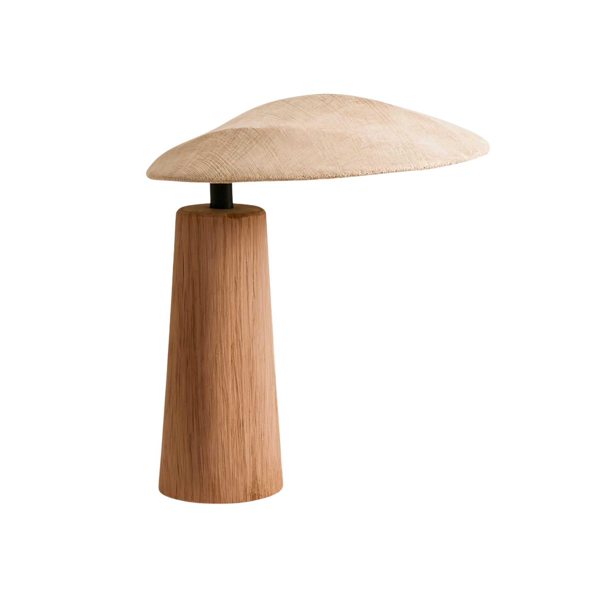 Tischlampe Holz Beige Stoff, Skandinavische Nachttischlampe mit Warmem Licht