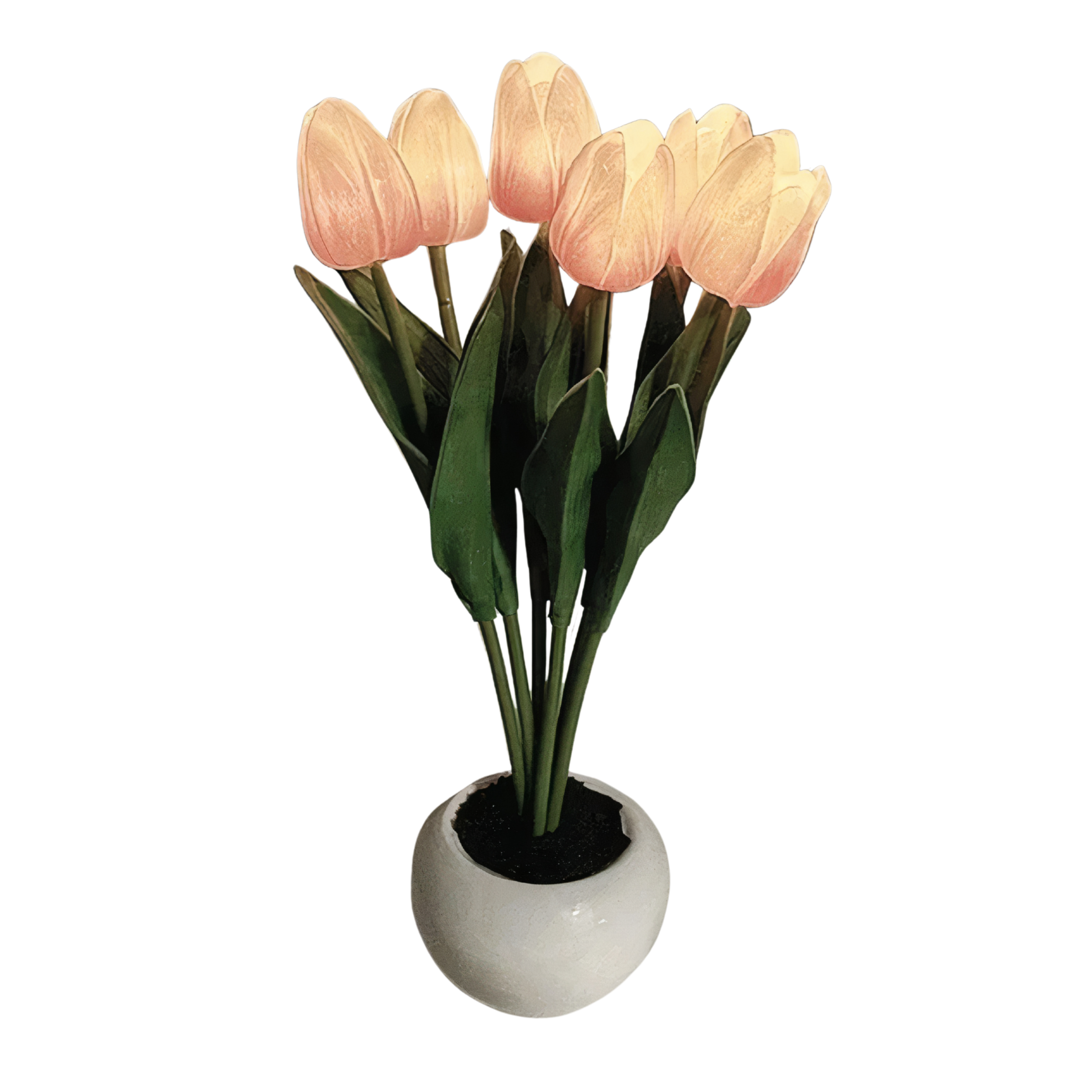 Tulpen Nachtlicht LED, Blumen Tischlampe kabellos