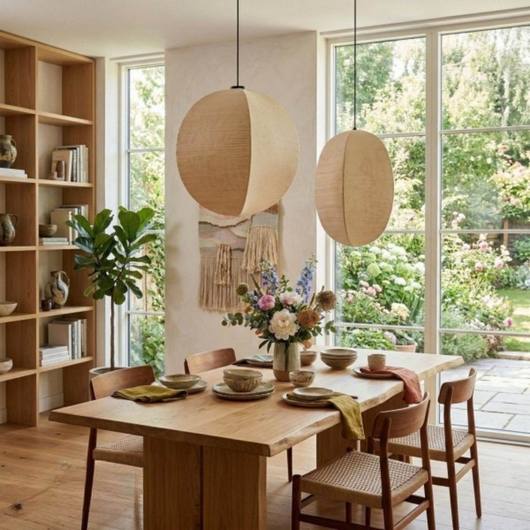 Hängelampe Stoff Weiß Laterne, Japanische Pendelleuchte Wabi Sabi