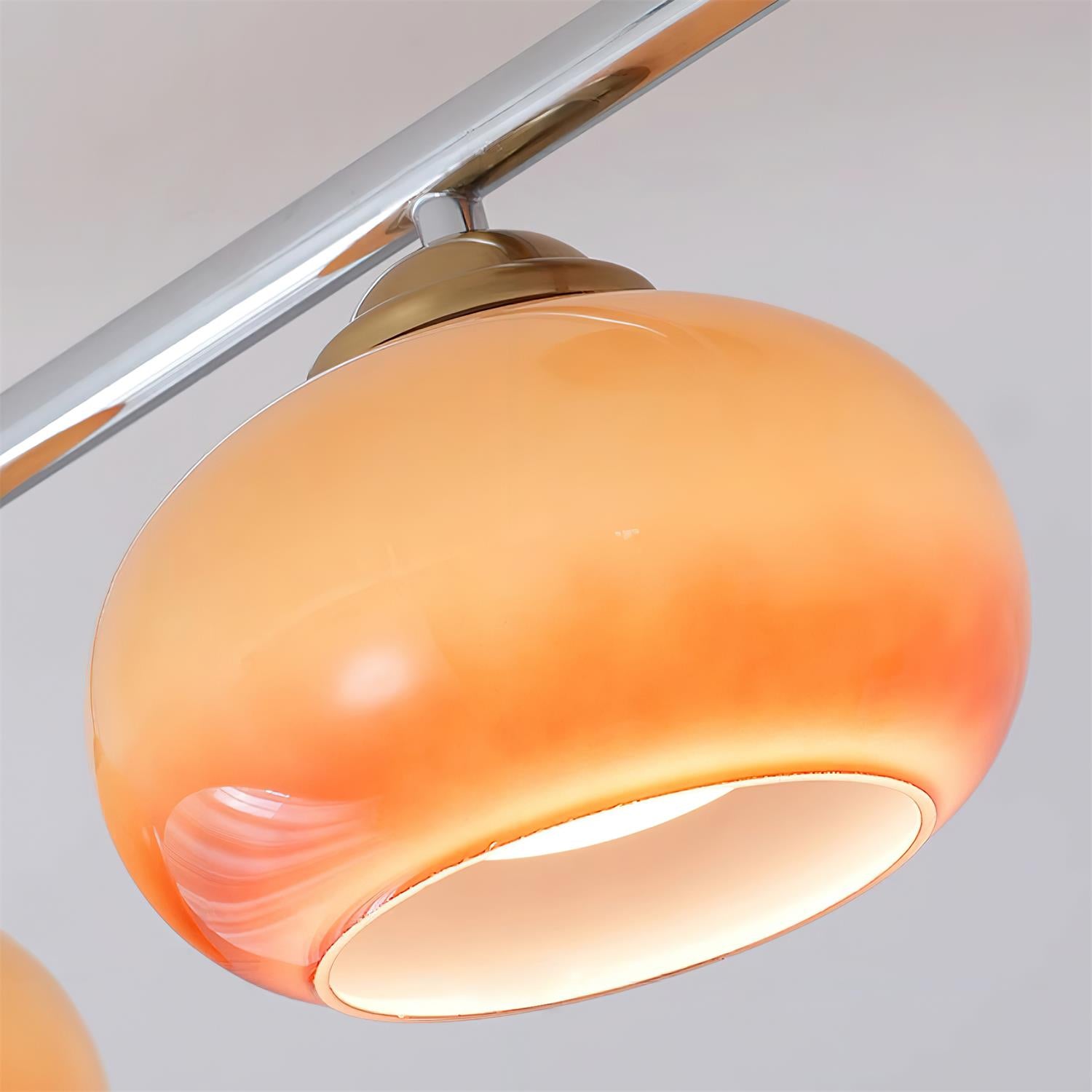 Deckenleuchte Glas Metall Vierflammig, Rund Dimmbar Mehrflammig Modern