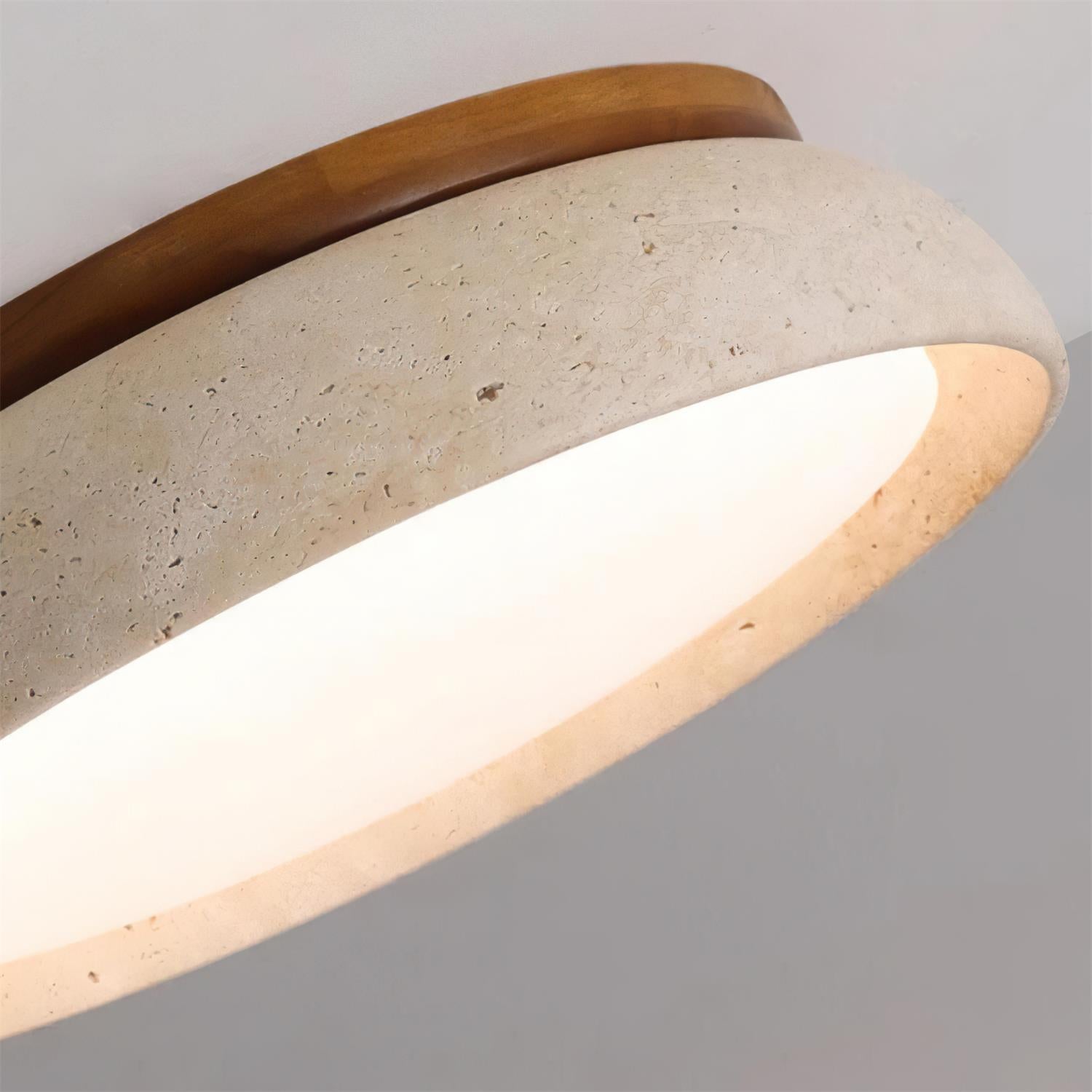 LED Deckenleuchte Travertin Holz, Moderne Deckenlampe
