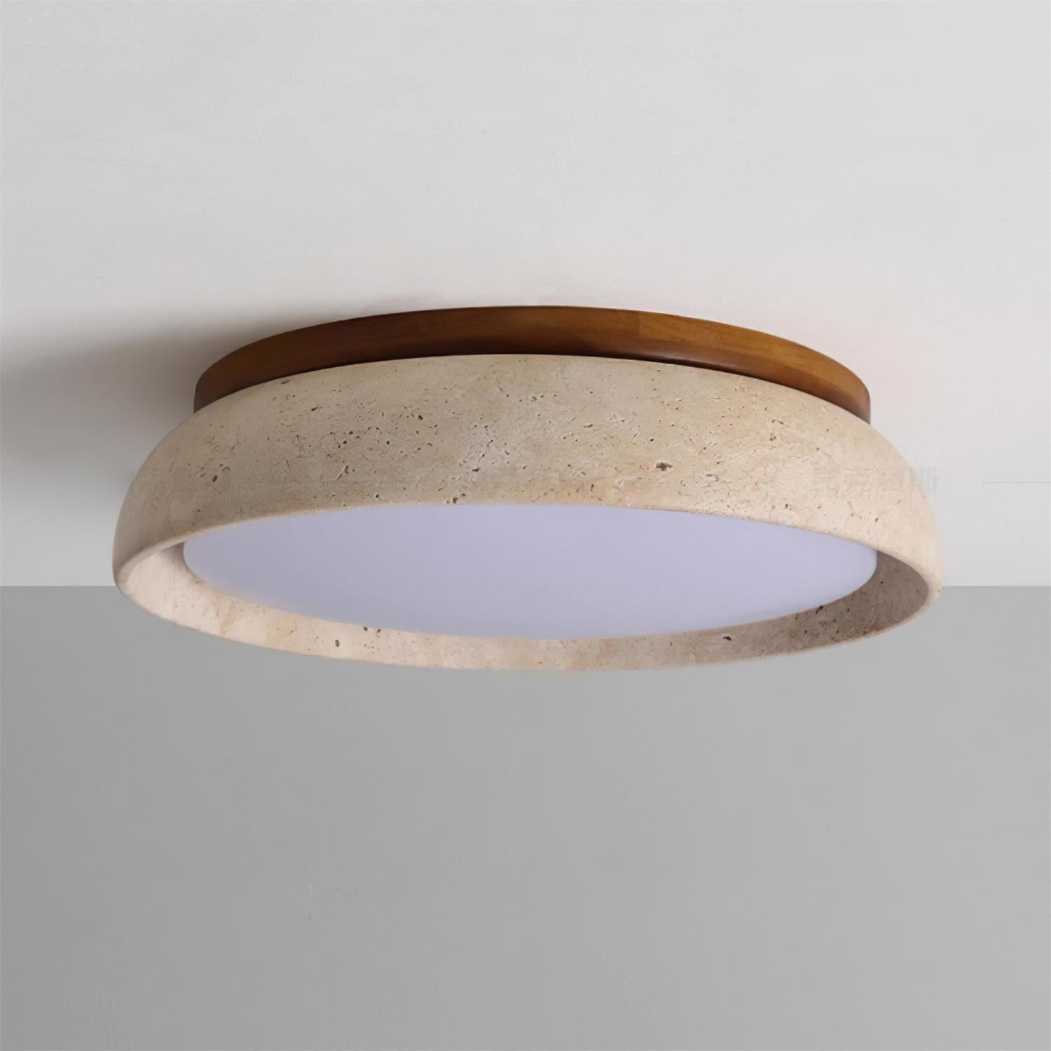 LED Deckenleuchte Travertin Holz, Moderne Deckenlampe