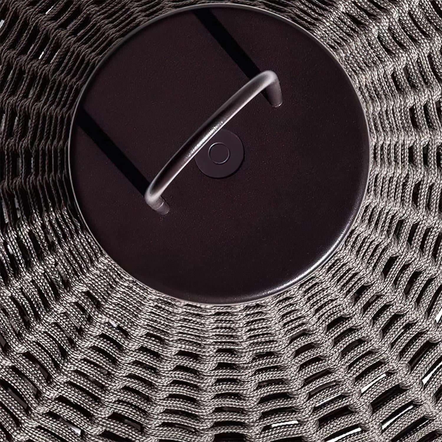 Rattan Gartenleuchte Edelstahl Schwarz, Tropfenform LED Kabellos