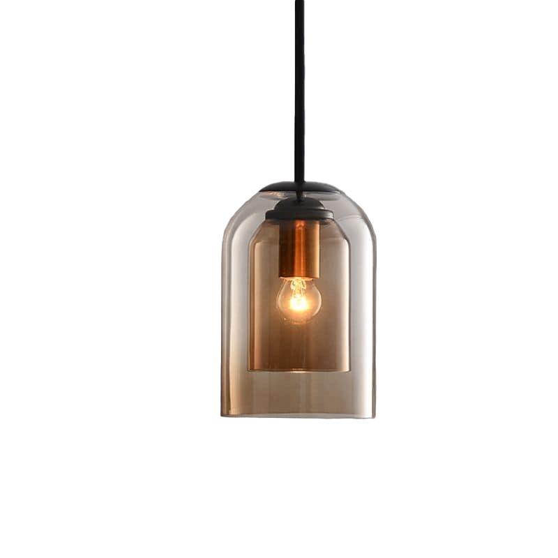 Moderne Hängeleuchte mit Doppeltglas