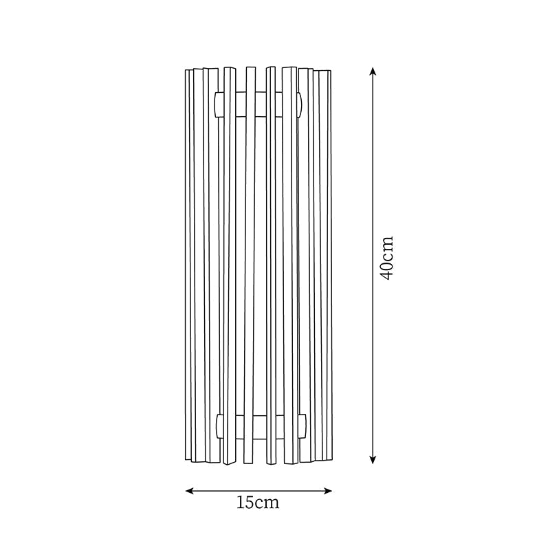 LED Wandleuchte Holz Walnuss Linear, Moderne Wandlampe 40 cm
