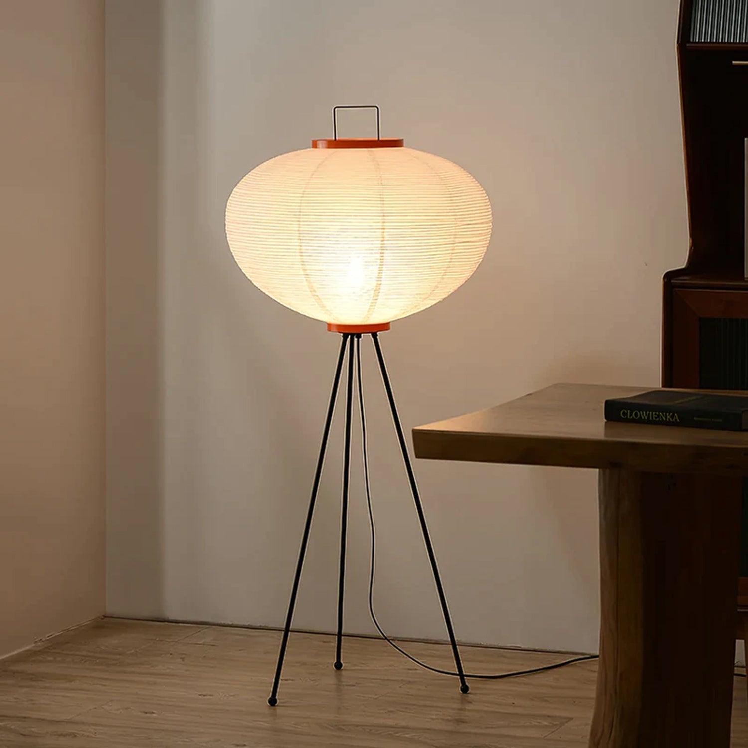 Metall-LED-Reispapier-Stehleuchte