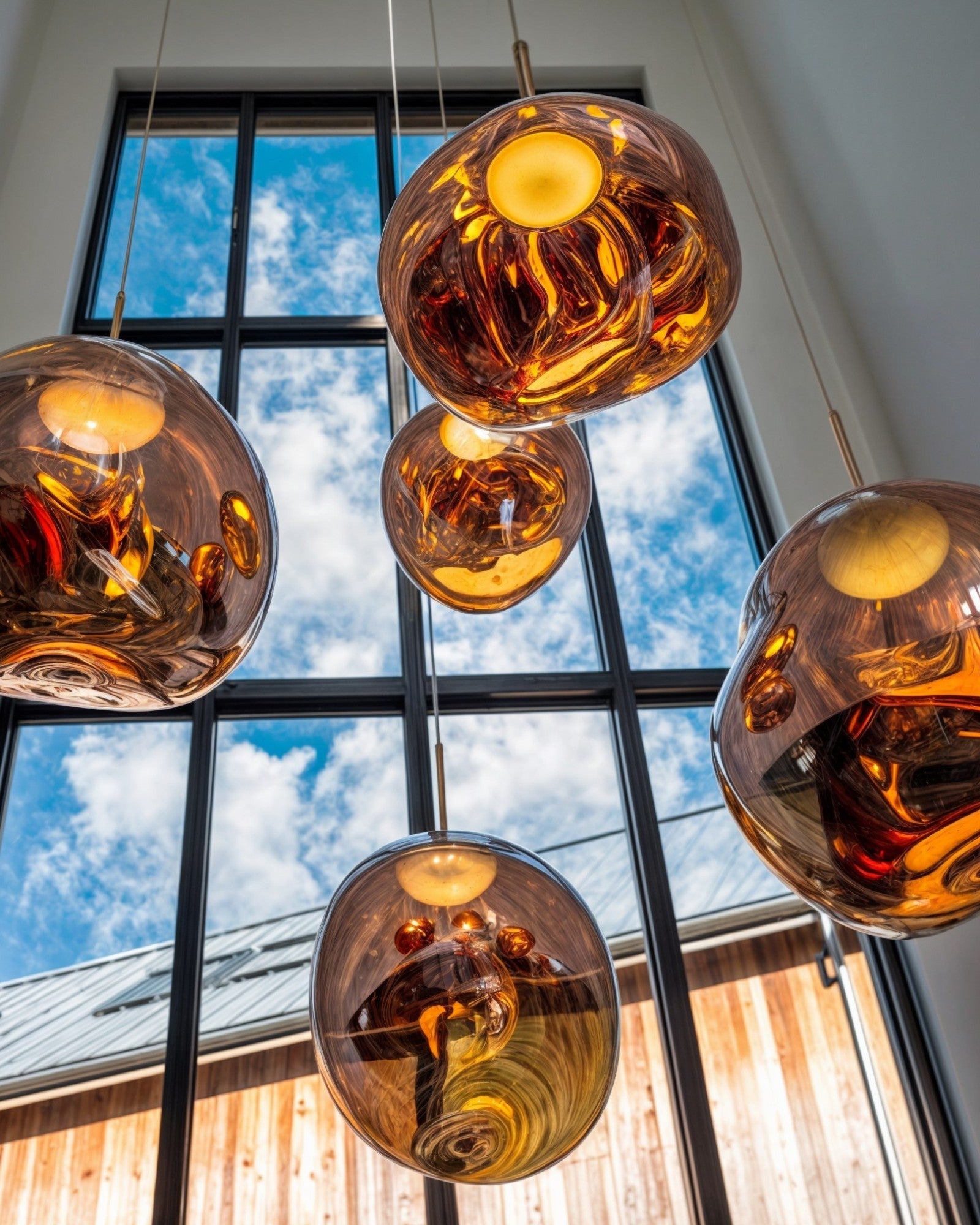 LED Pendelleuchte Acryl rund, Moderne Hängelampe farbig