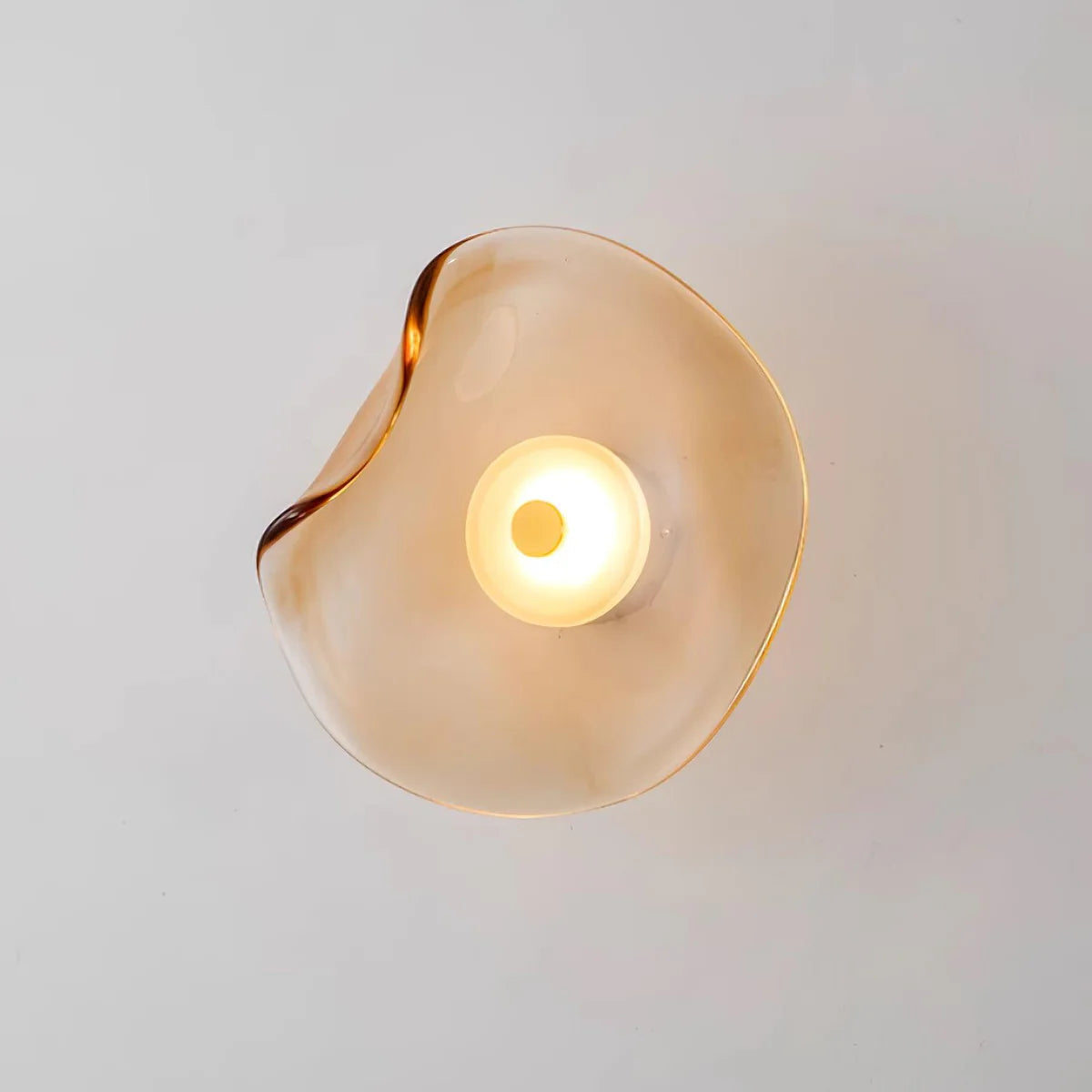 Glas Wandleuchte LED, Wandlampe blau grau amber