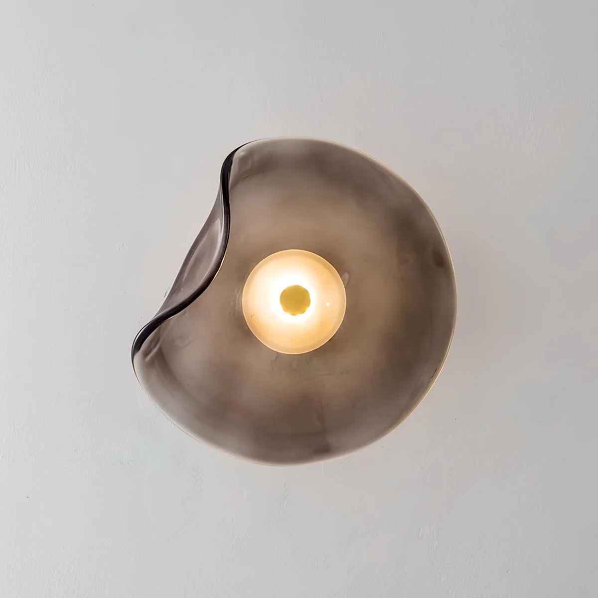 Glas Wandleuchte LED, Wandlampe blau grau amber