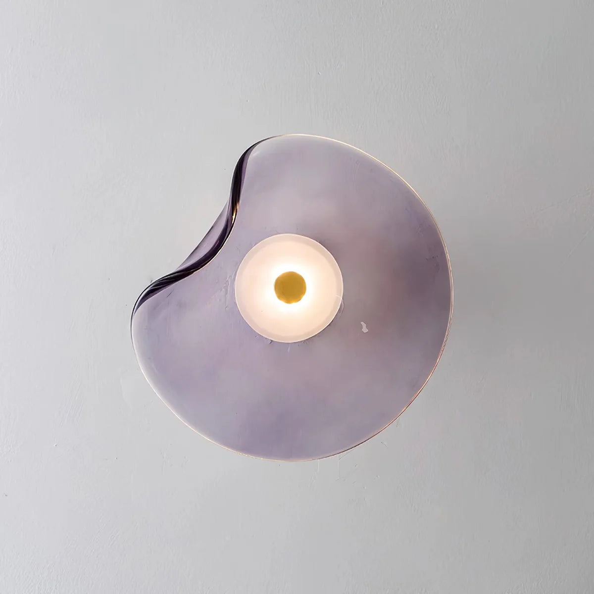 Glas Wandleuchte LED, Wandlampe blau grau amber