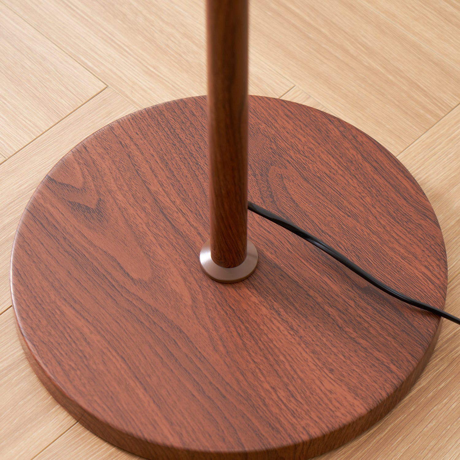 Stehlampe Kugel Amber Holz, Mid Century Design Stehleuchte E27