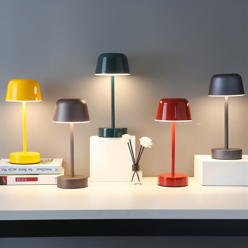 Kabellose LED Tischlampe dimmbar, Tischleuchte Aluminium