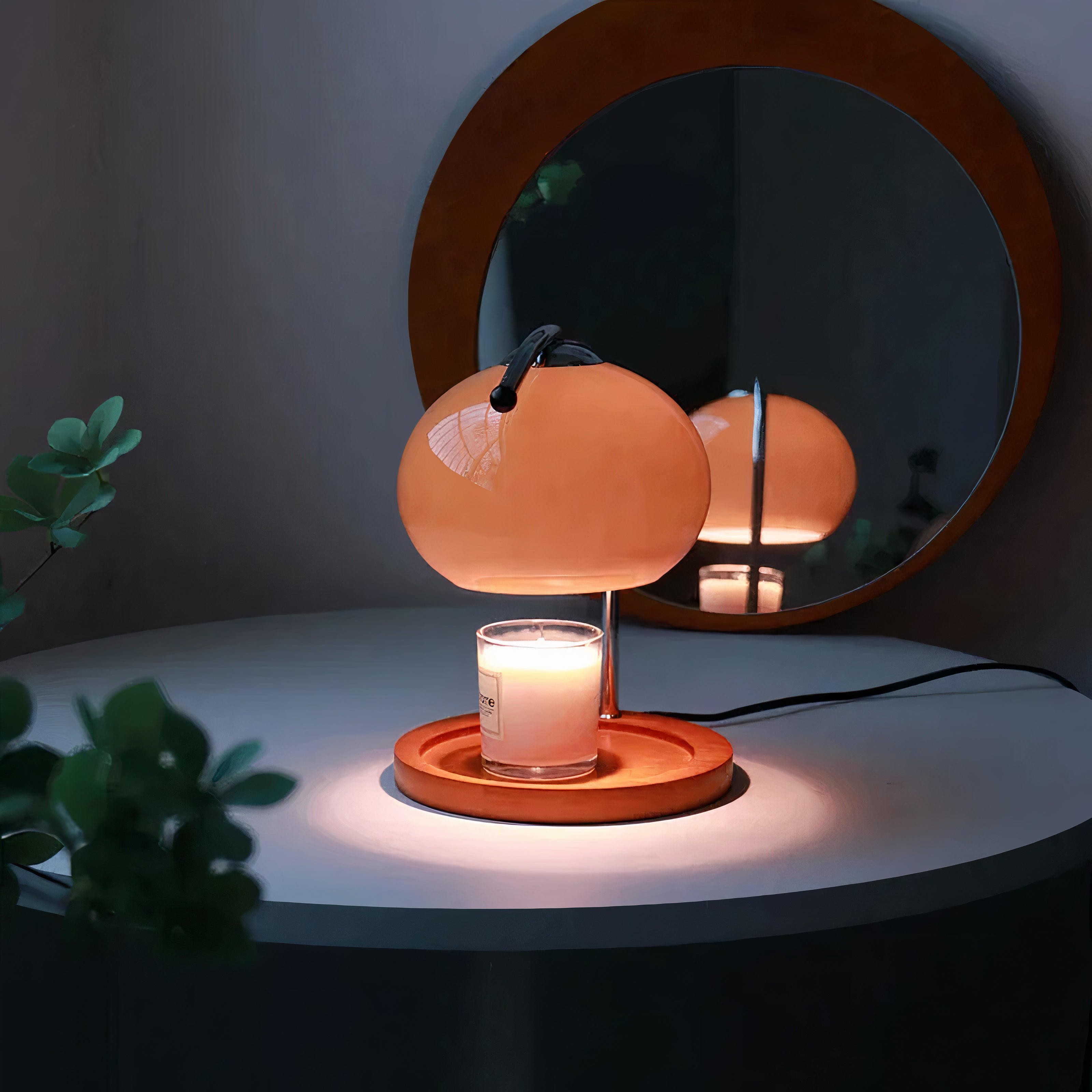 Candle Warmer Tischlampe Glas, Bauhaus Design, Duftkerzenwärmer
