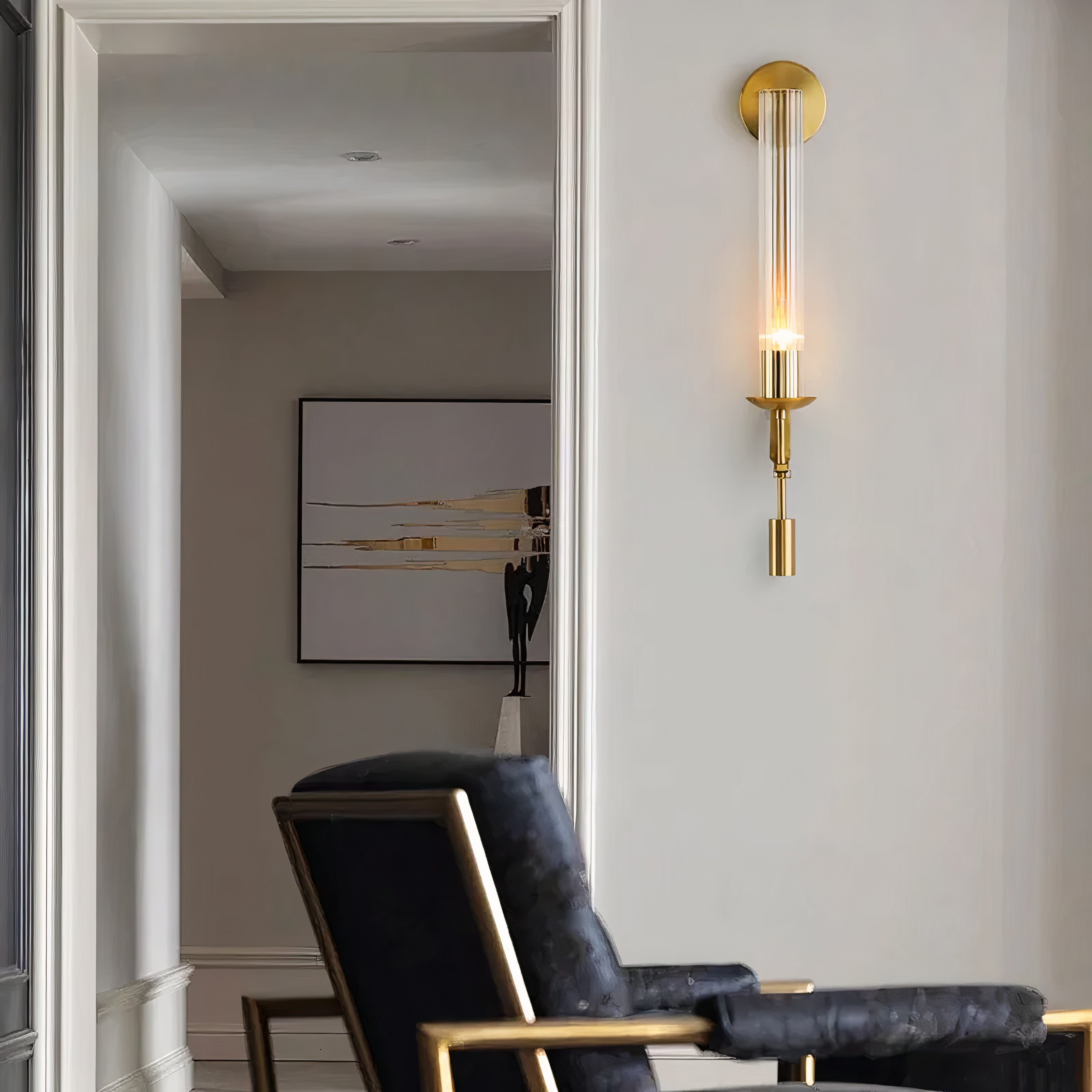 LED Wandleuchte Metall Glas, Moderne Wandlampe