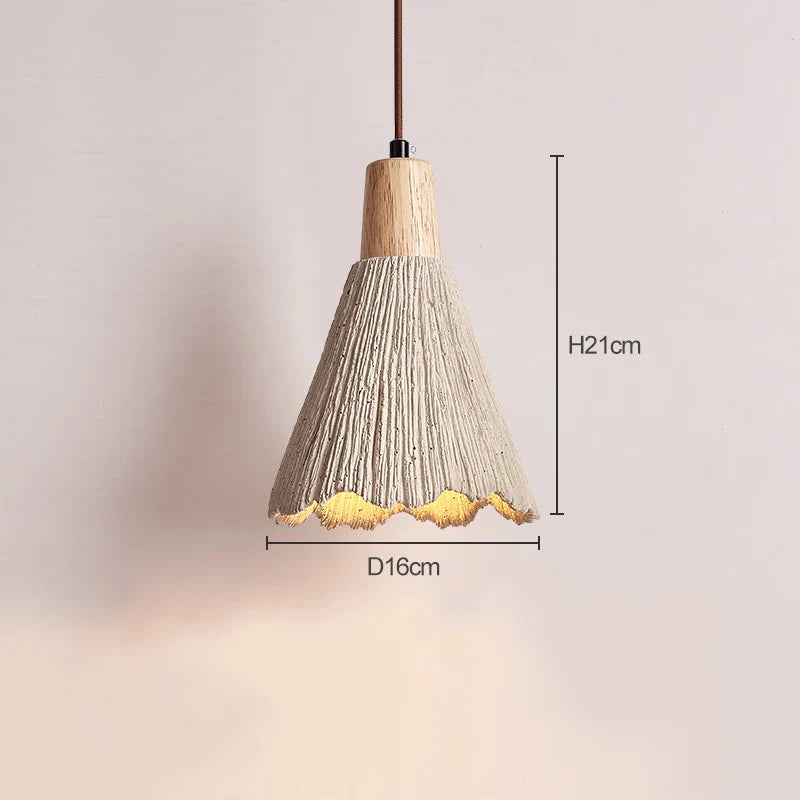 Travertin Hängelampe Beige, Design Pendelleuchte Stein Holz Modern LED