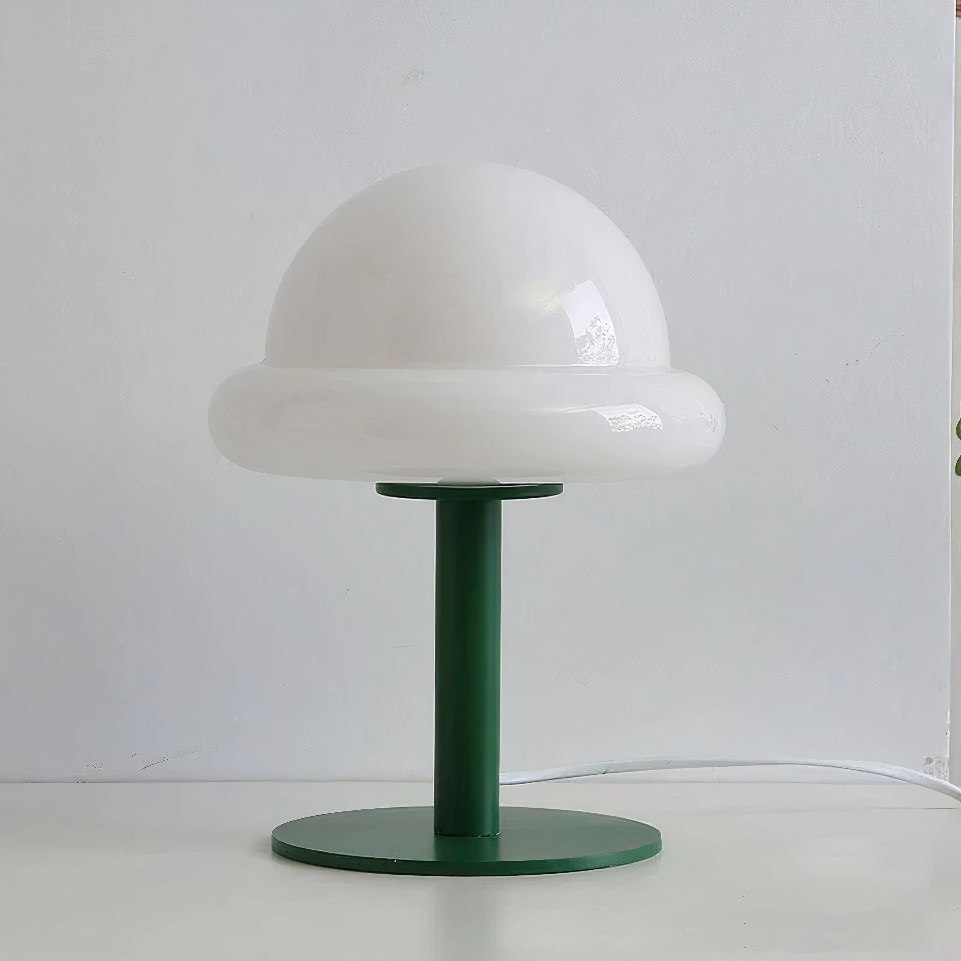 Pilz Tischlampe Glas, Bauhaus Mid-Century Design, LED E27