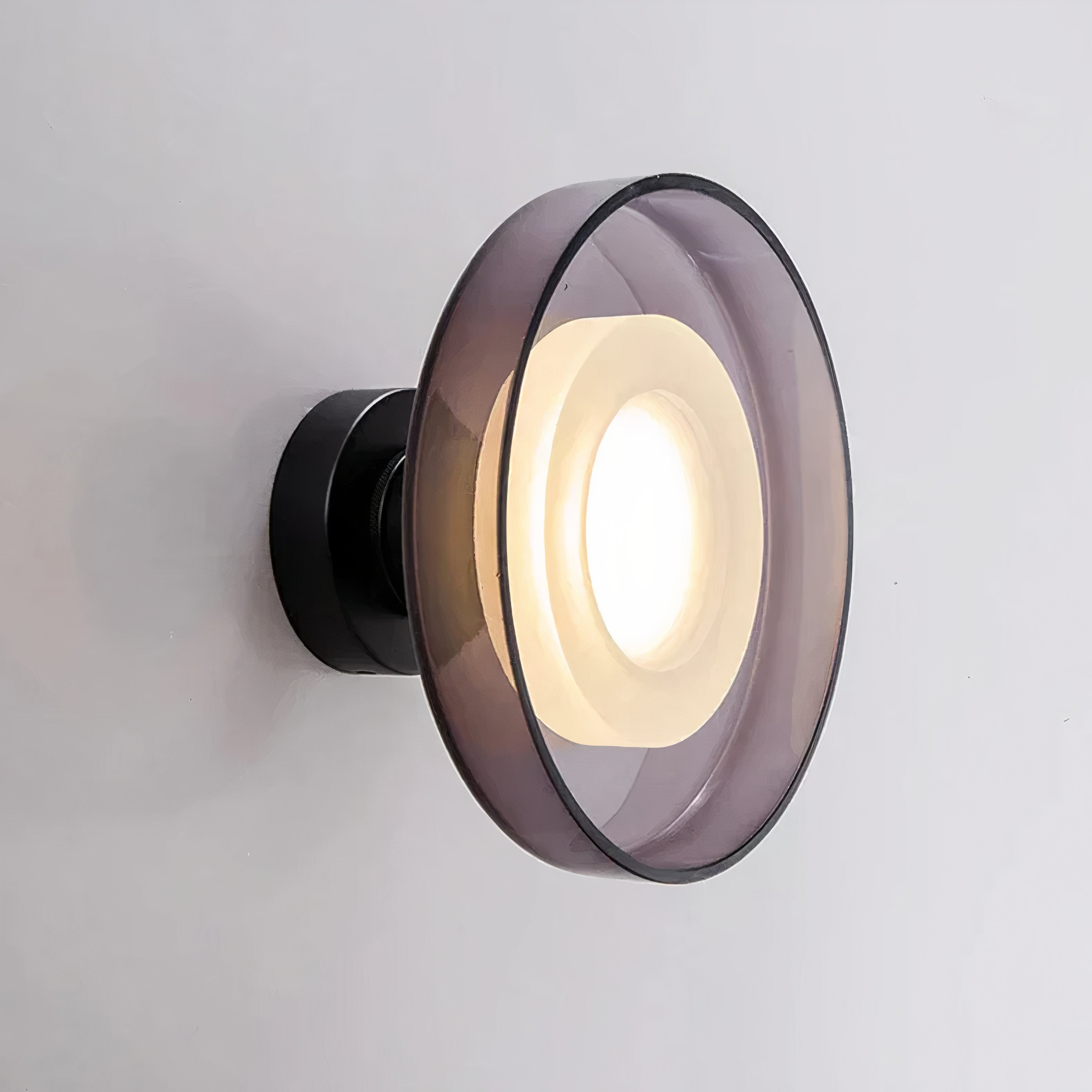 Glas Wandleuchte, Wand- & Deckenlampe klar grau LED