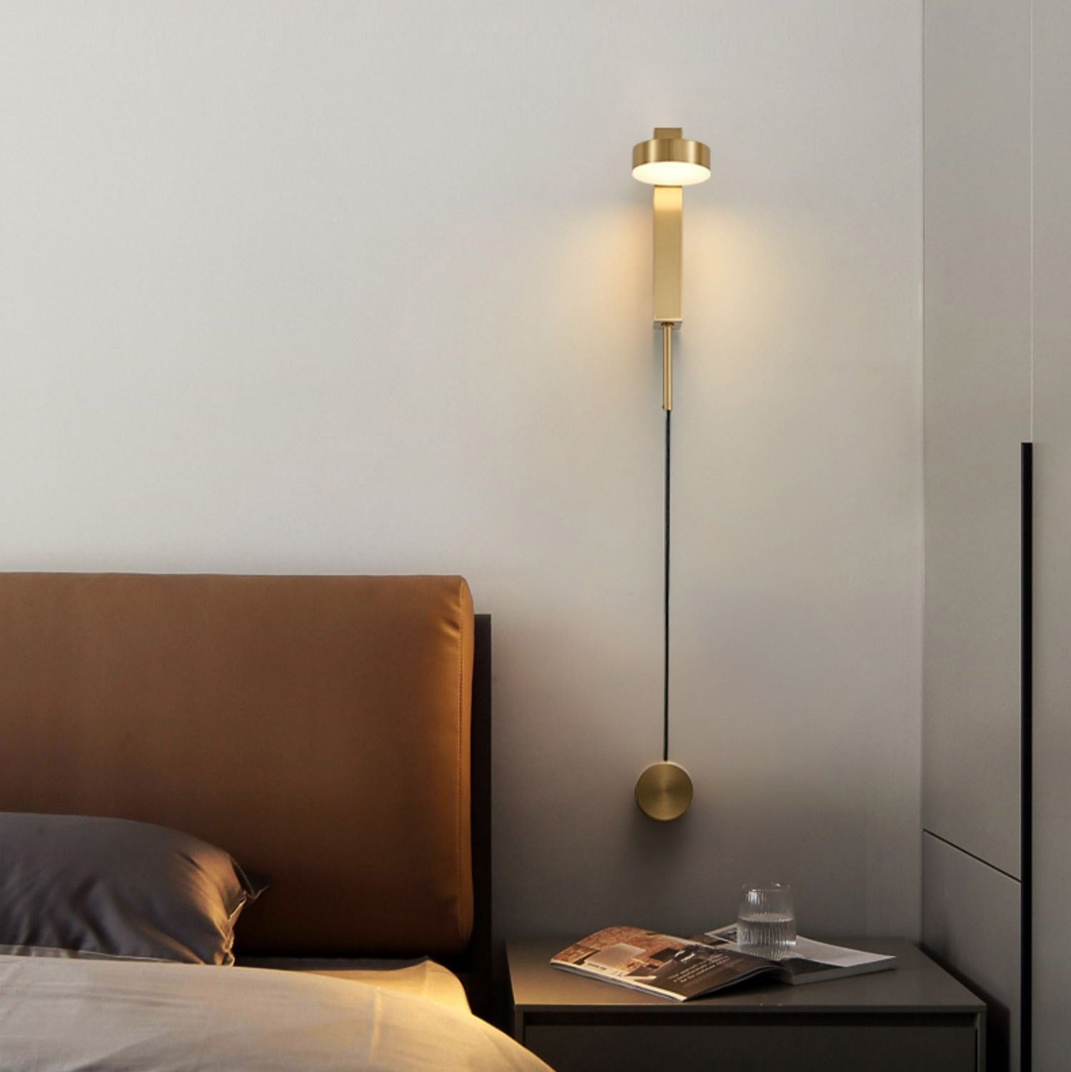 LED Wandleuchte mit Dimmer, Up & Down, Modern, Schwarz/Gold