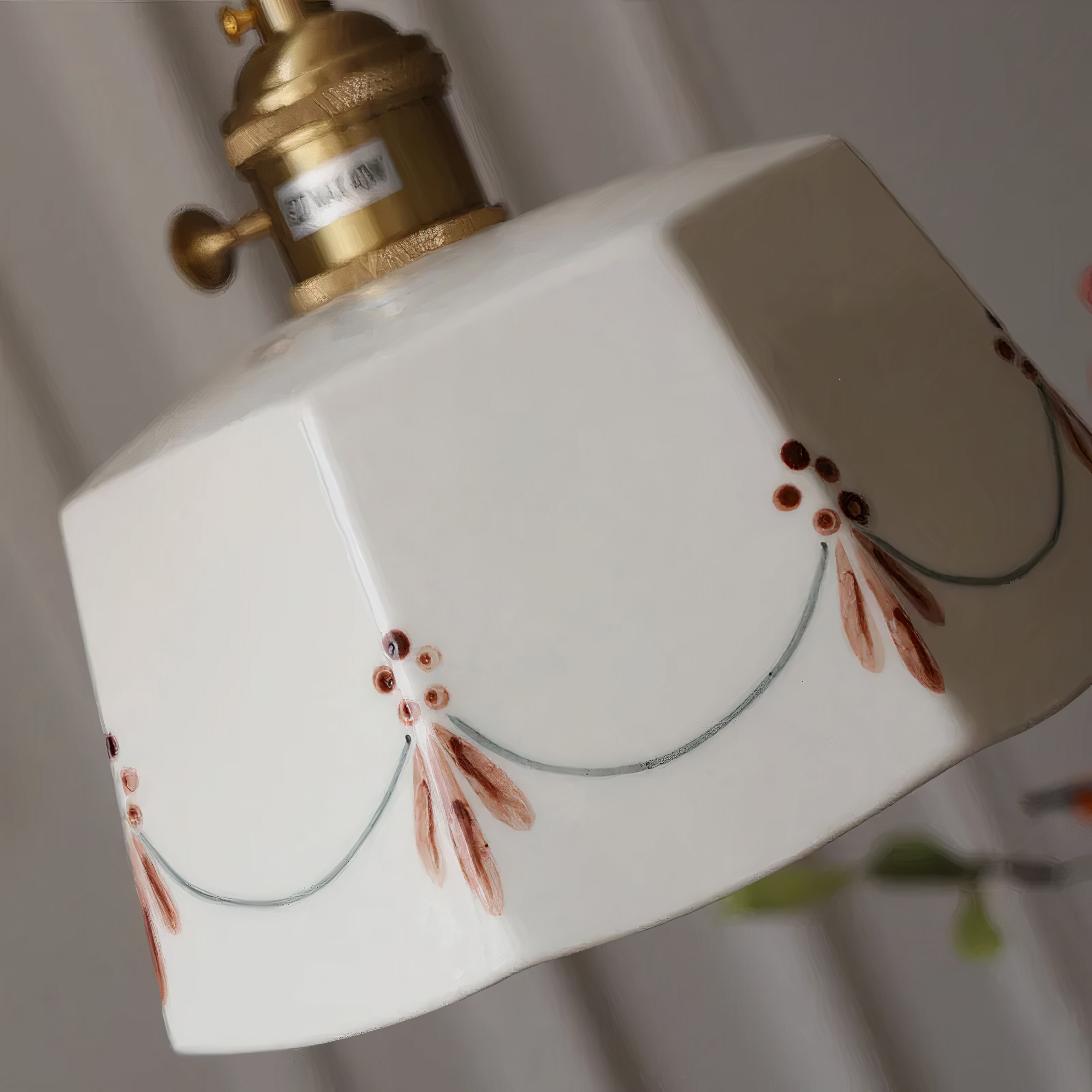 Keramik Hängelampe Weiß, Japanische Pendelleuchte Modern LED