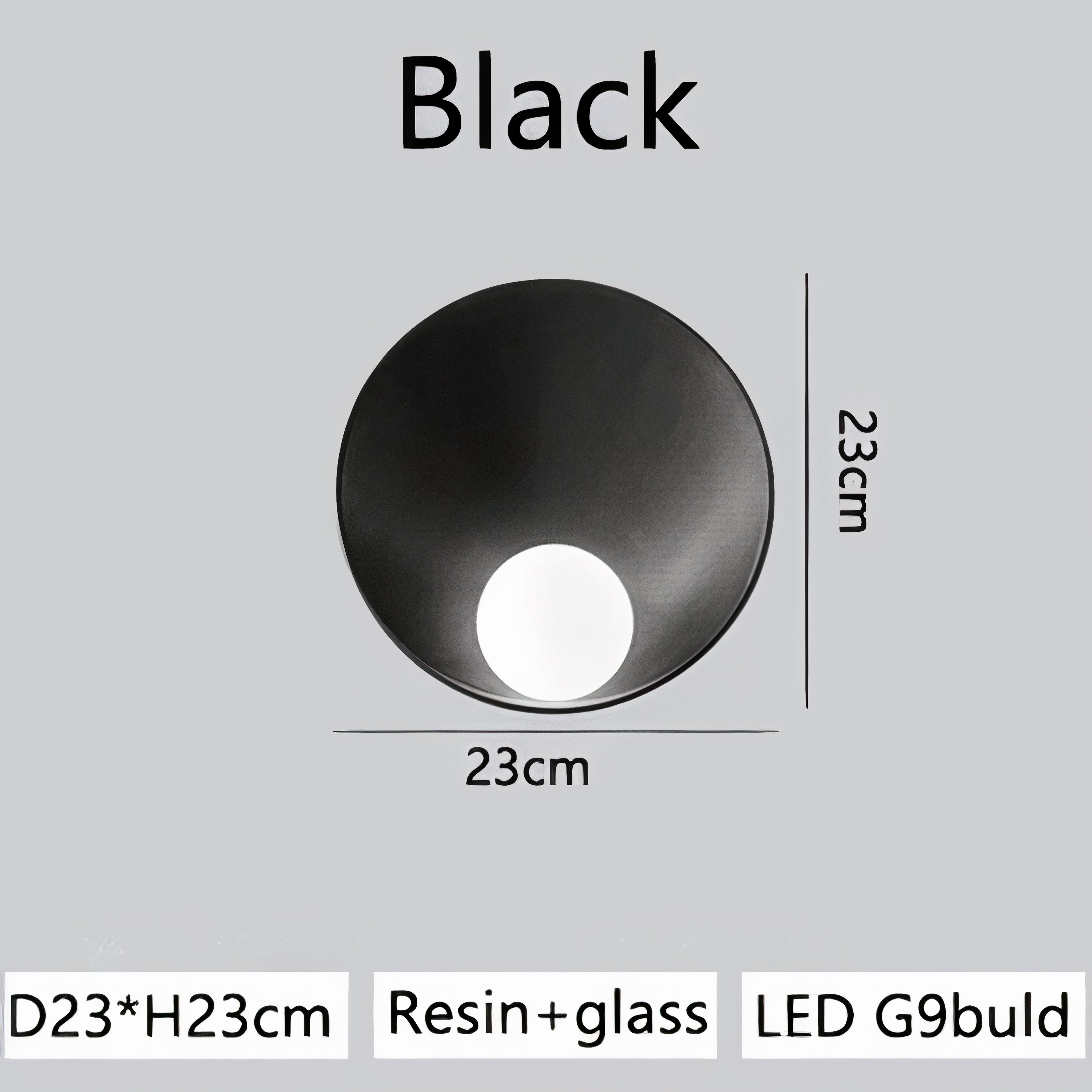 LED Wandlampe Glas Opal, Modernes Design, Schwarz / Weiß, G4