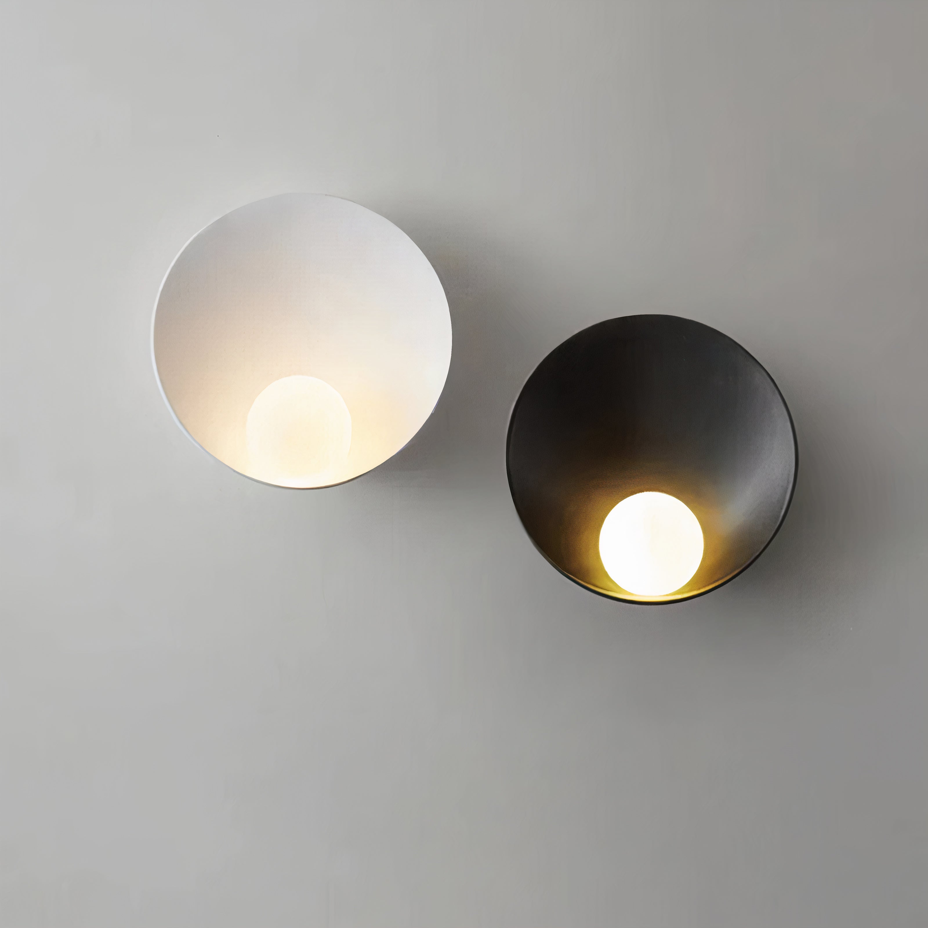 LED Wandlampe Glas Opal, Modernes Design, Schwarz / Weiß, G4