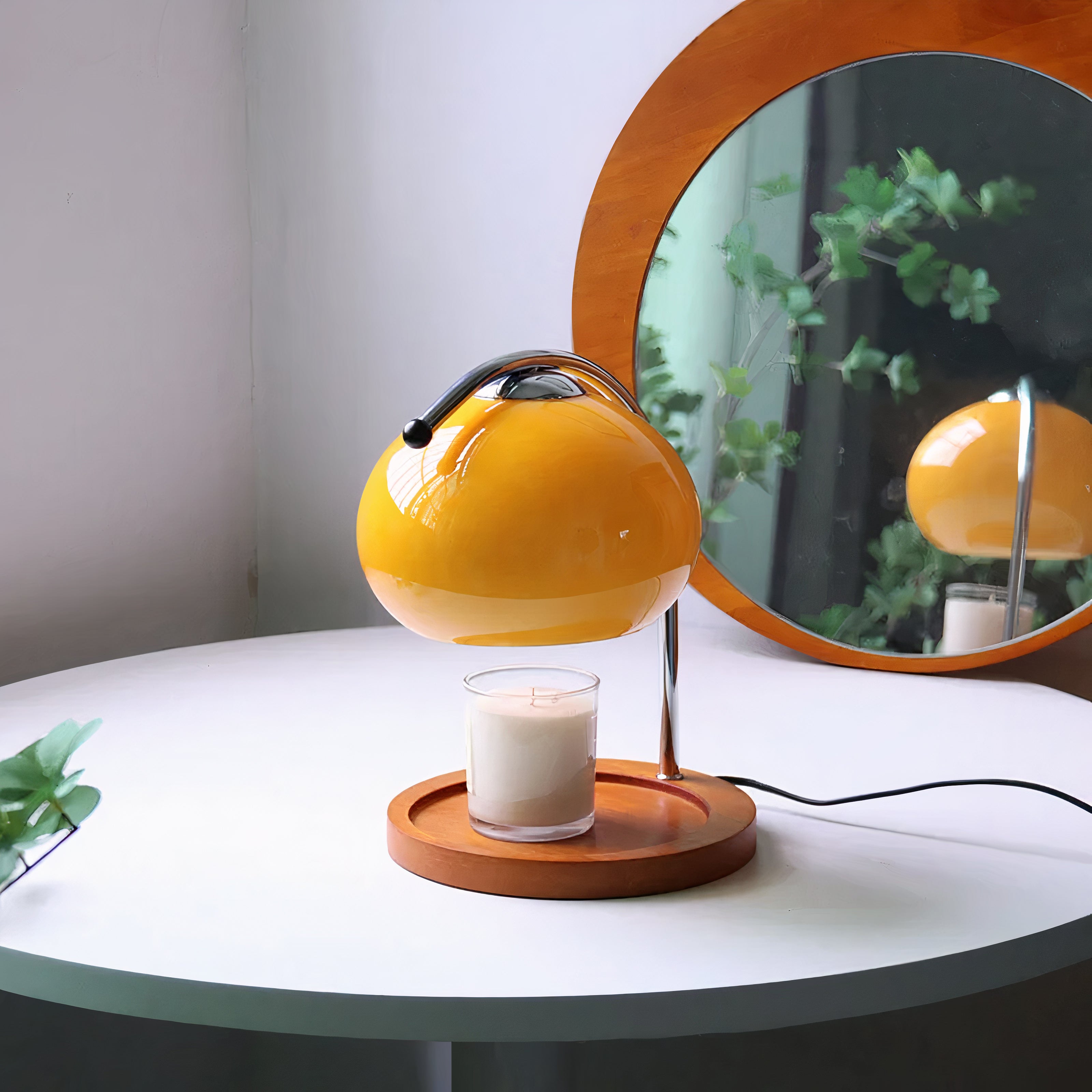 Candle Warmer Tischlampe Glas, Bauhaus Design, Duftkerzenwärmer