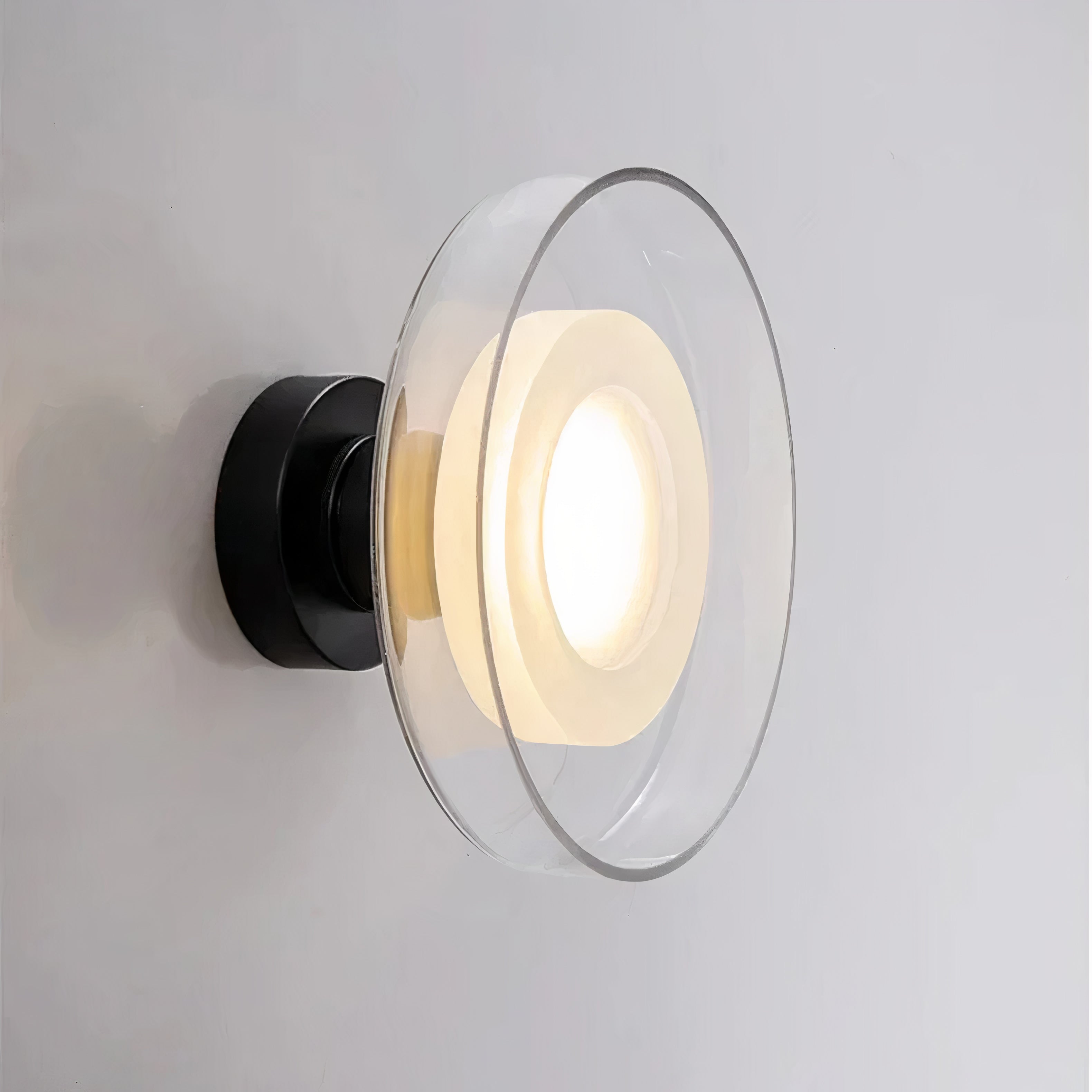 Glas Wandleuchte, Wand- & Deckenlampe klar grau LED