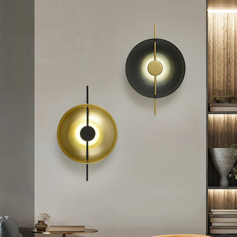 LED Wandleuchte minimalistisch, Wandlampe schwarz weiß gold dimmbar