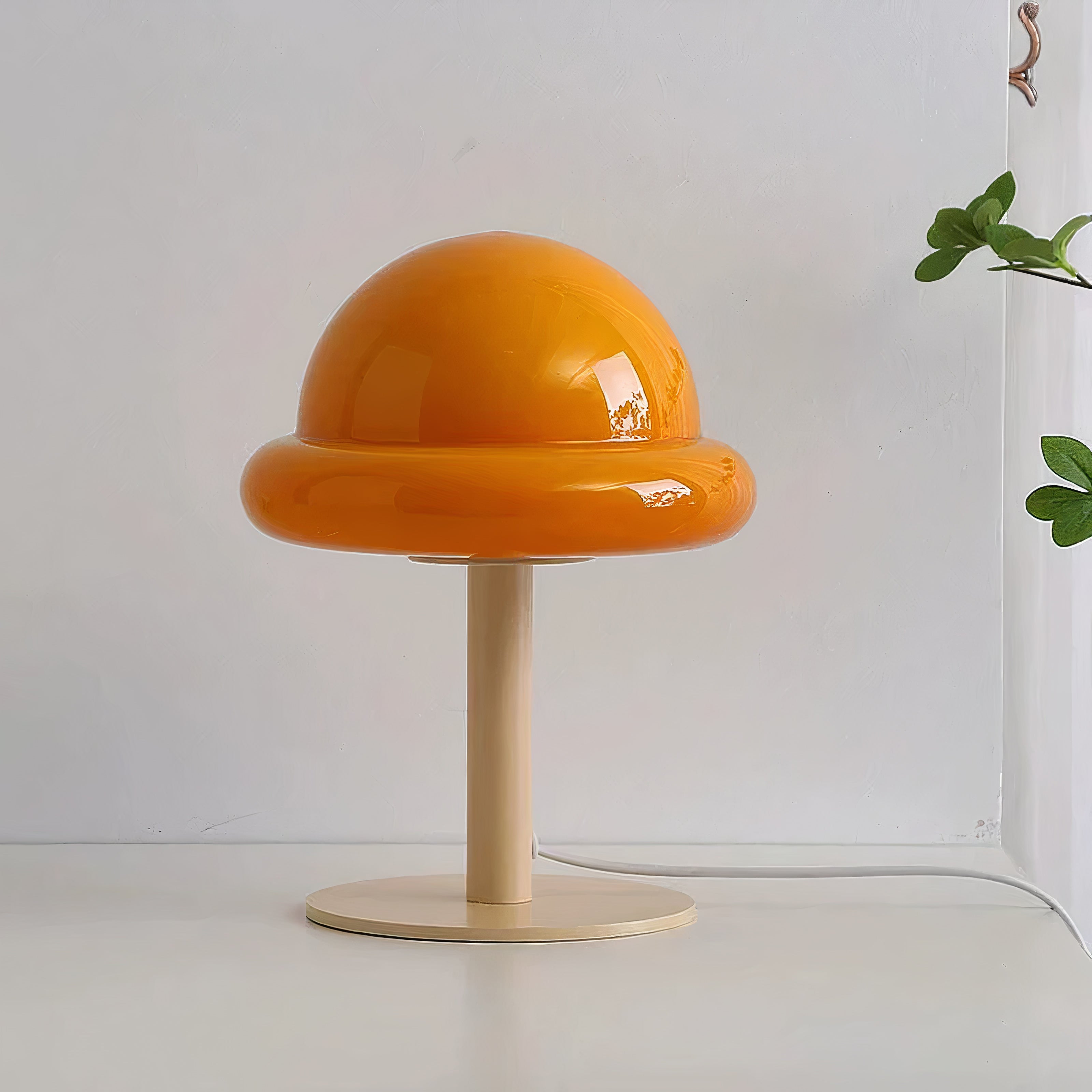 Pilz Tischlampe Glas, Bauhaus Mid-Century Design, LED E27