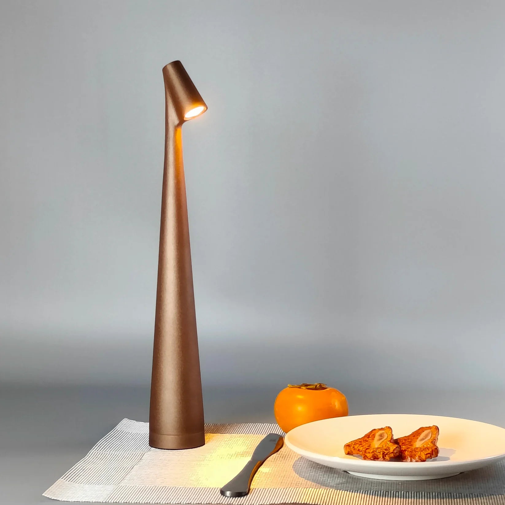 Kabellose LED Tischlampe mit Akku, Dimmbar, Holz Design, USB-C