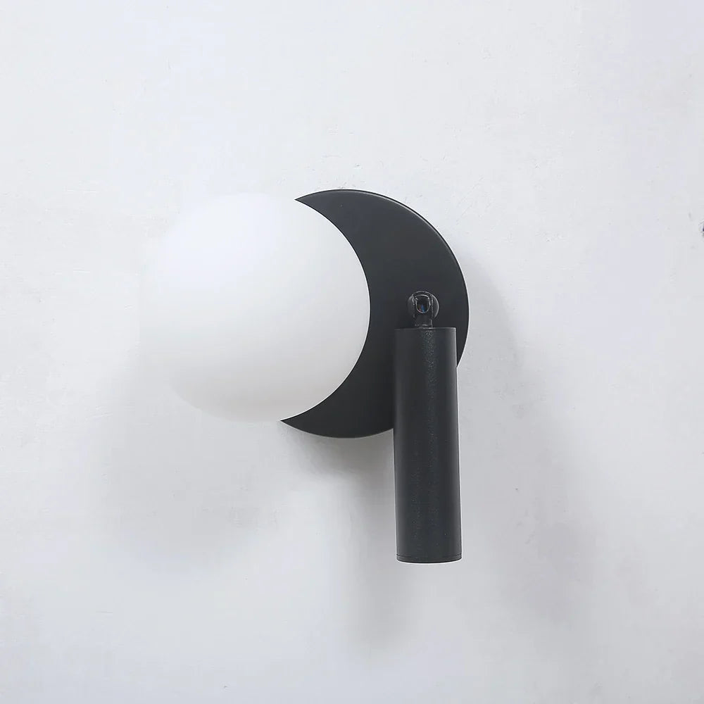 LED Wandleuchte Glaskugel drehbar, Wandlampe gold schwarz