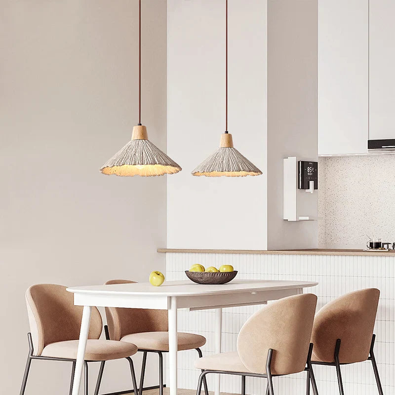 Travertin Hängelampe Beige, Design Pendelleuchte Stein Holz Modern LED