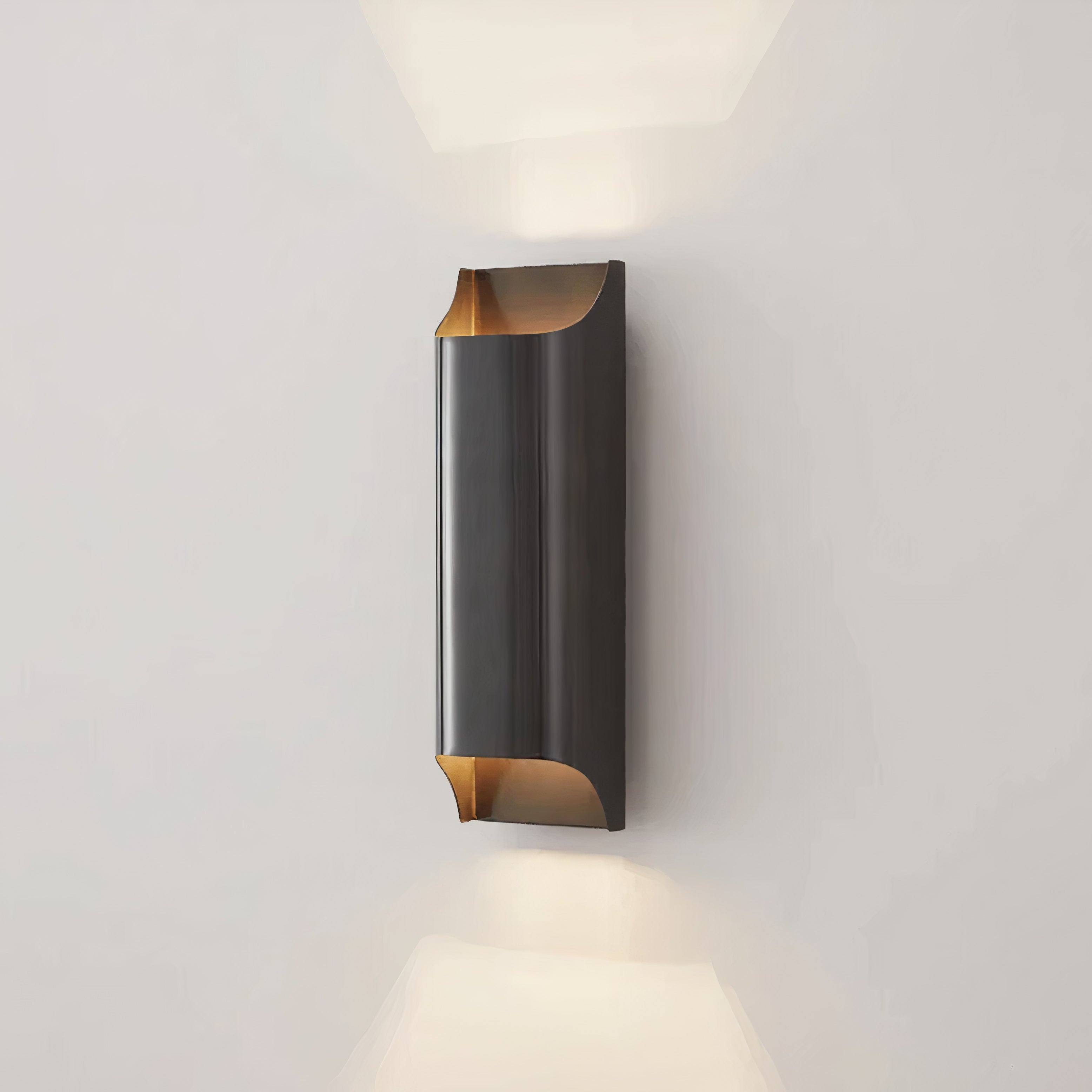 LED Wandleuchte Up Down Messing, Wandlampe schwarz gold