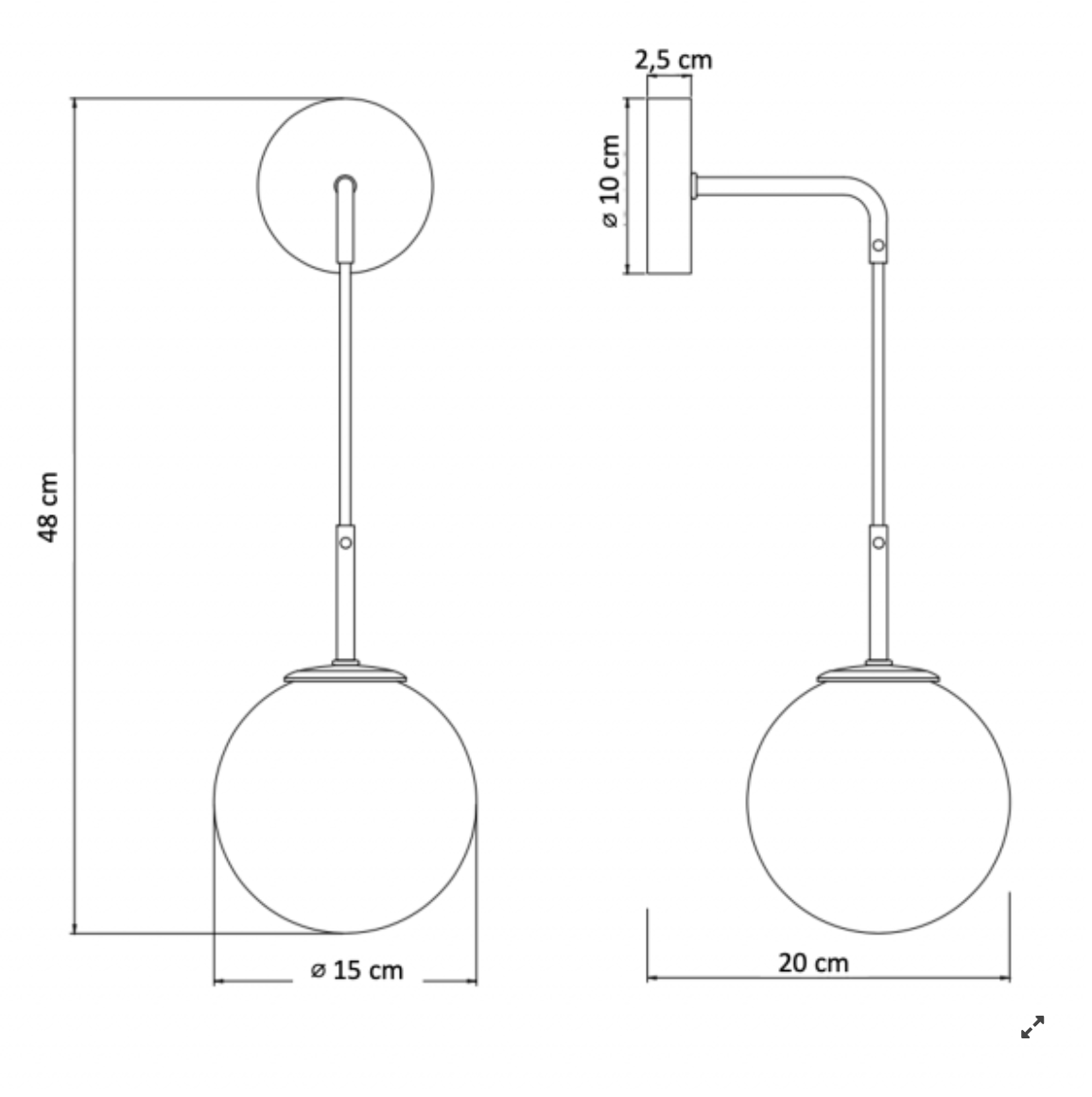 Wandlampe Glas modern, Minimalistisches Design