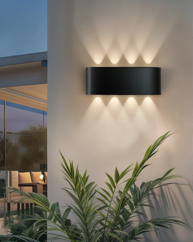 LED Wandleuchte außen IP65, Moderne Wandlampe schwarz