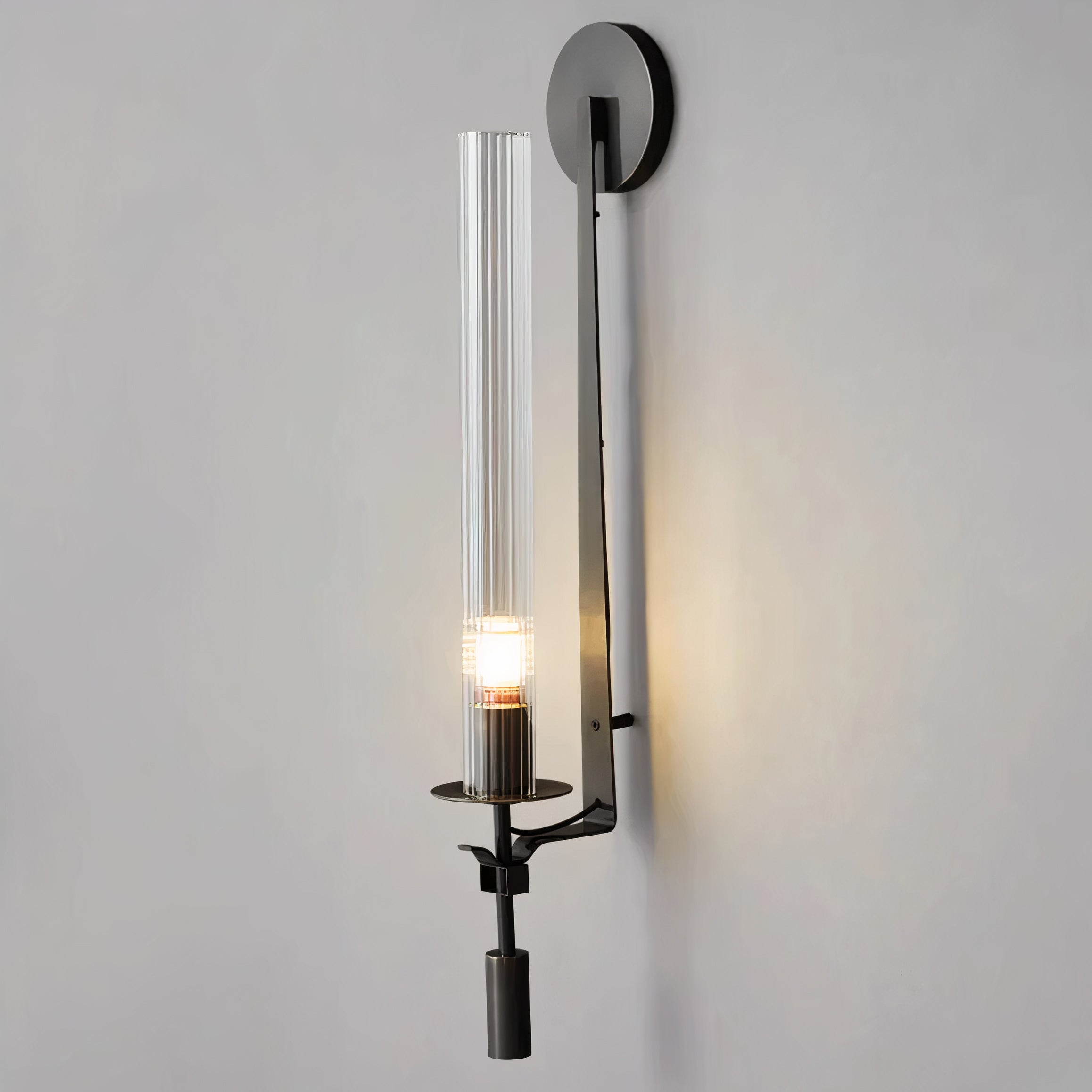LED Wandleuchte Metall Glas, Moderne Wandlampe