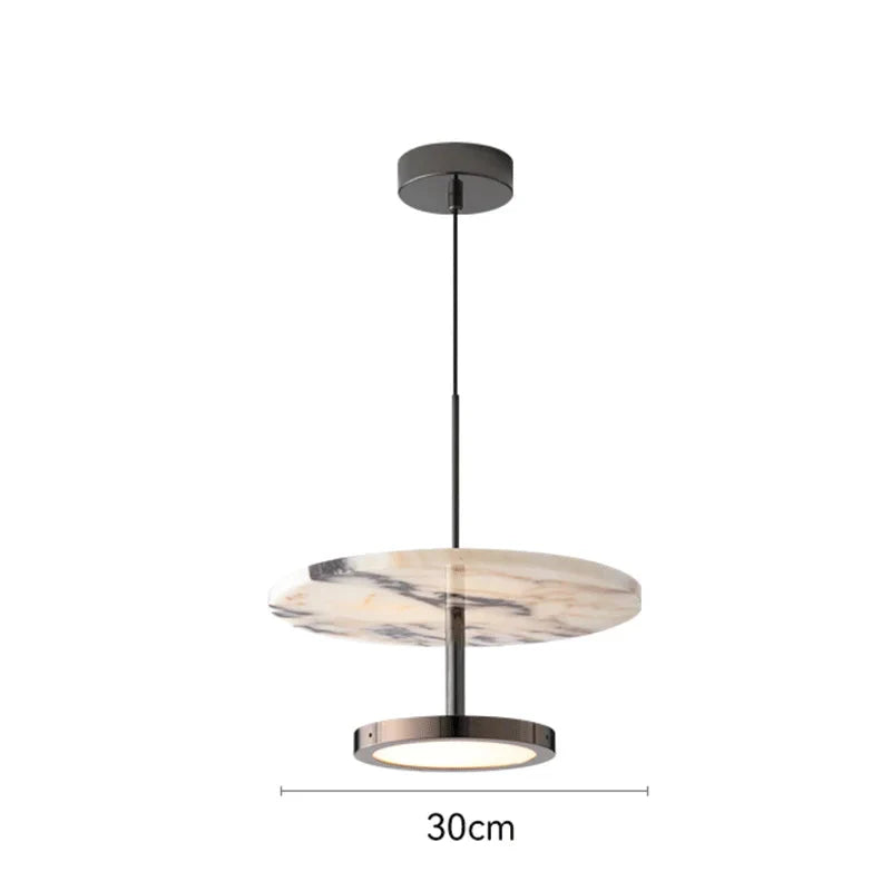 Hängelampe Schwarz Marmor LED, Moderne Pendelleuchte Design