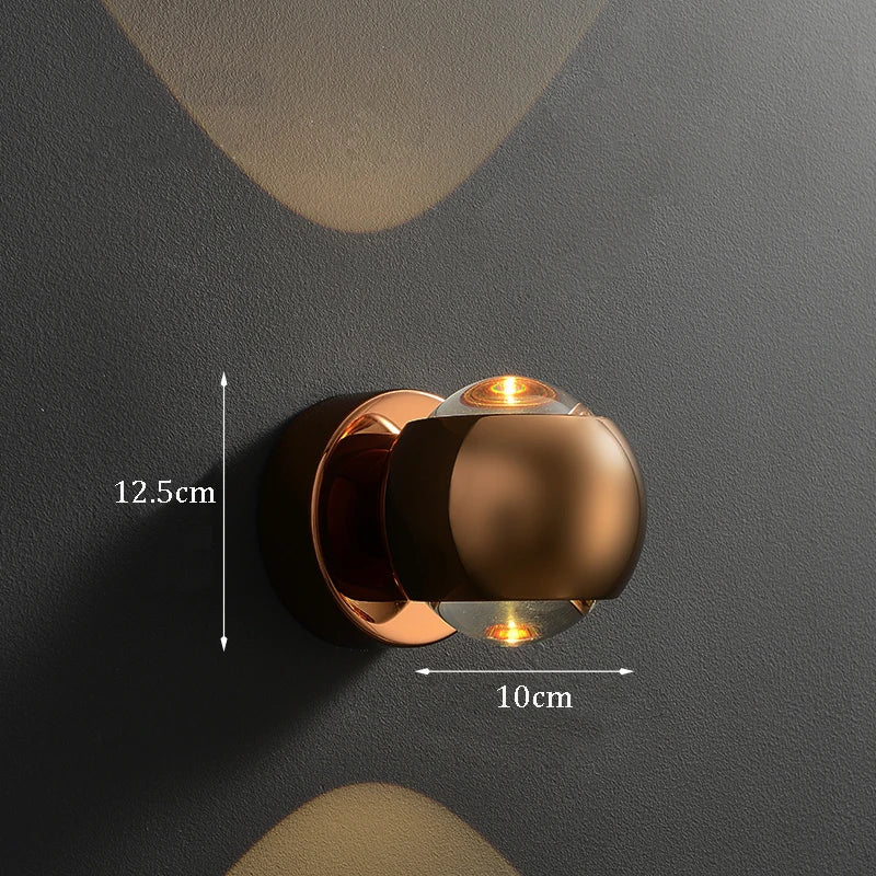LED Wandleuchte Up Down Drehbar, Moderne Wandlampe Metall Glas G9