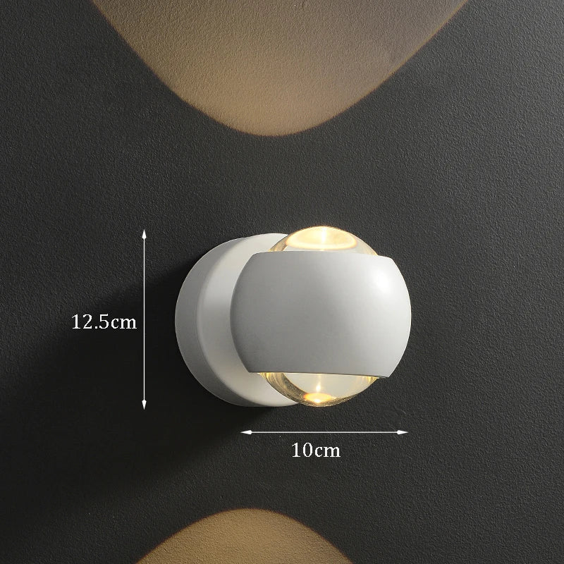 LED Wandleuchte Up Down Drehbar, Moderne Wandlampe Metall Glas G9