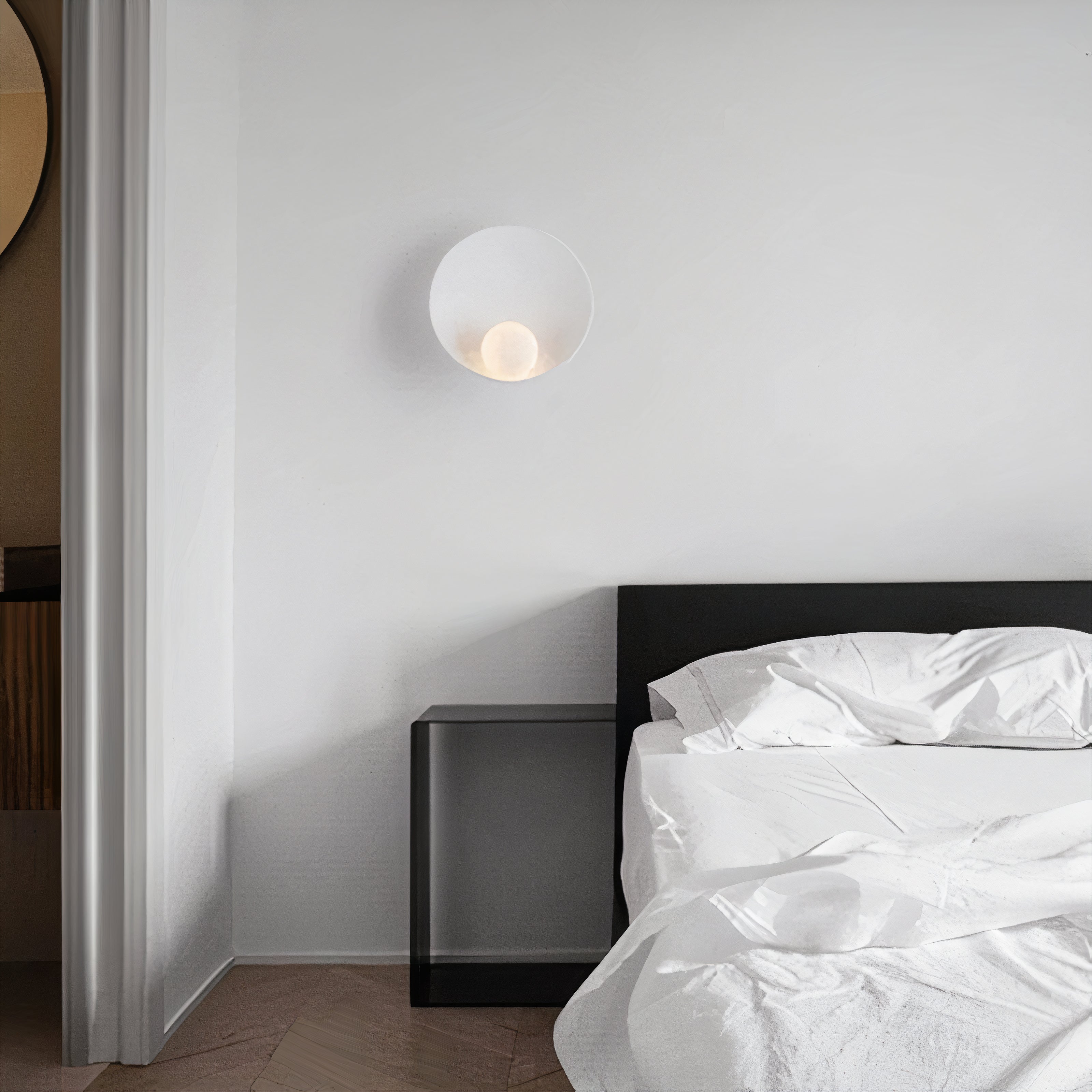 LED Wandlampe Glas Opal, Modernes Design, Schwarz / Weiß, G4