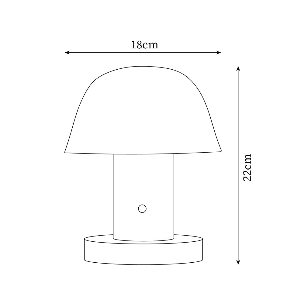 Pilzlampe Touch Dimmbar, Kabellose LED Tischlampe Wiederaufladbar